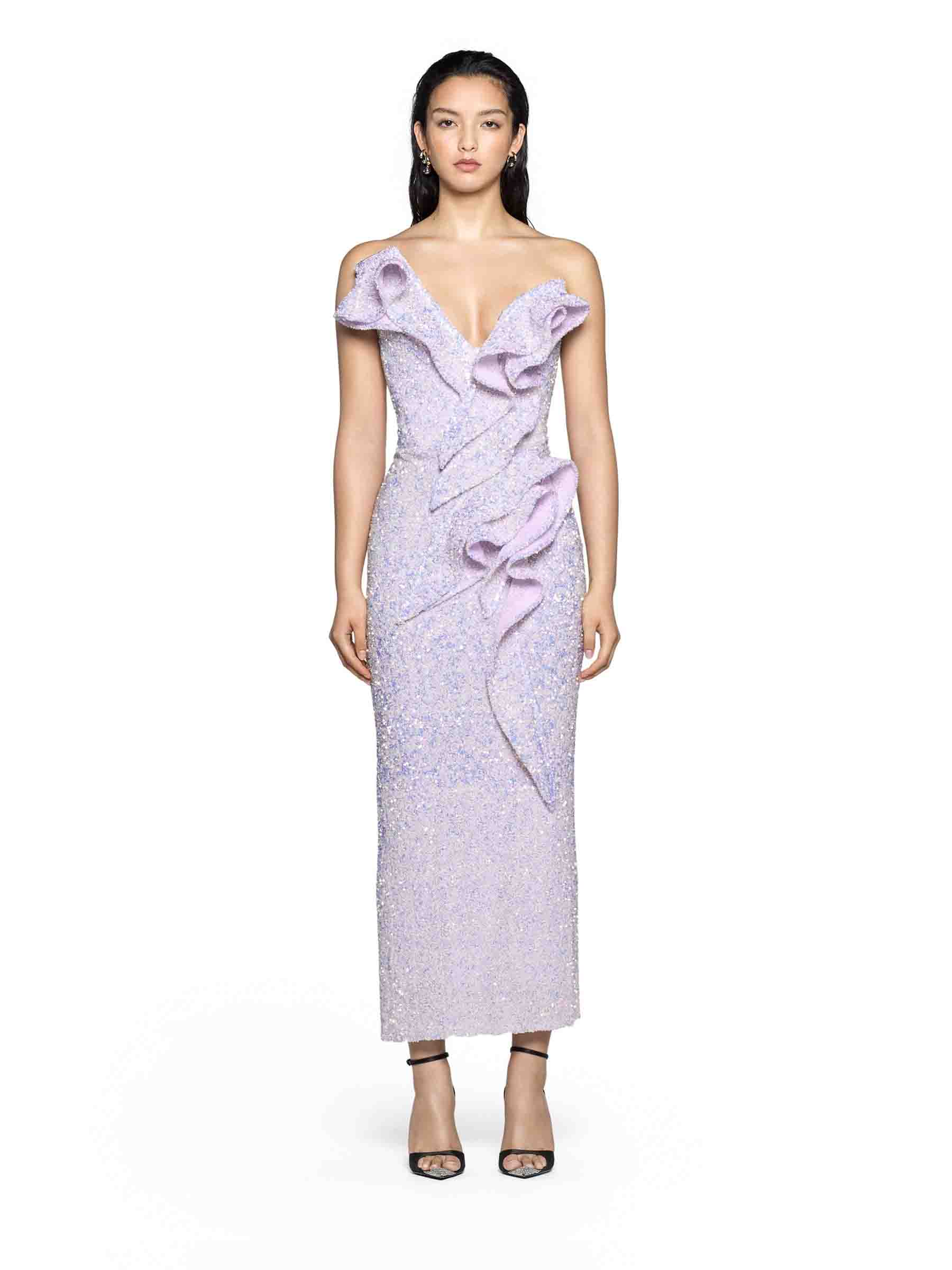 Outlet online Maticevski Mujer Vestido Midi Spellbind color Lavanda sku 721-000411 01 - Foto 2