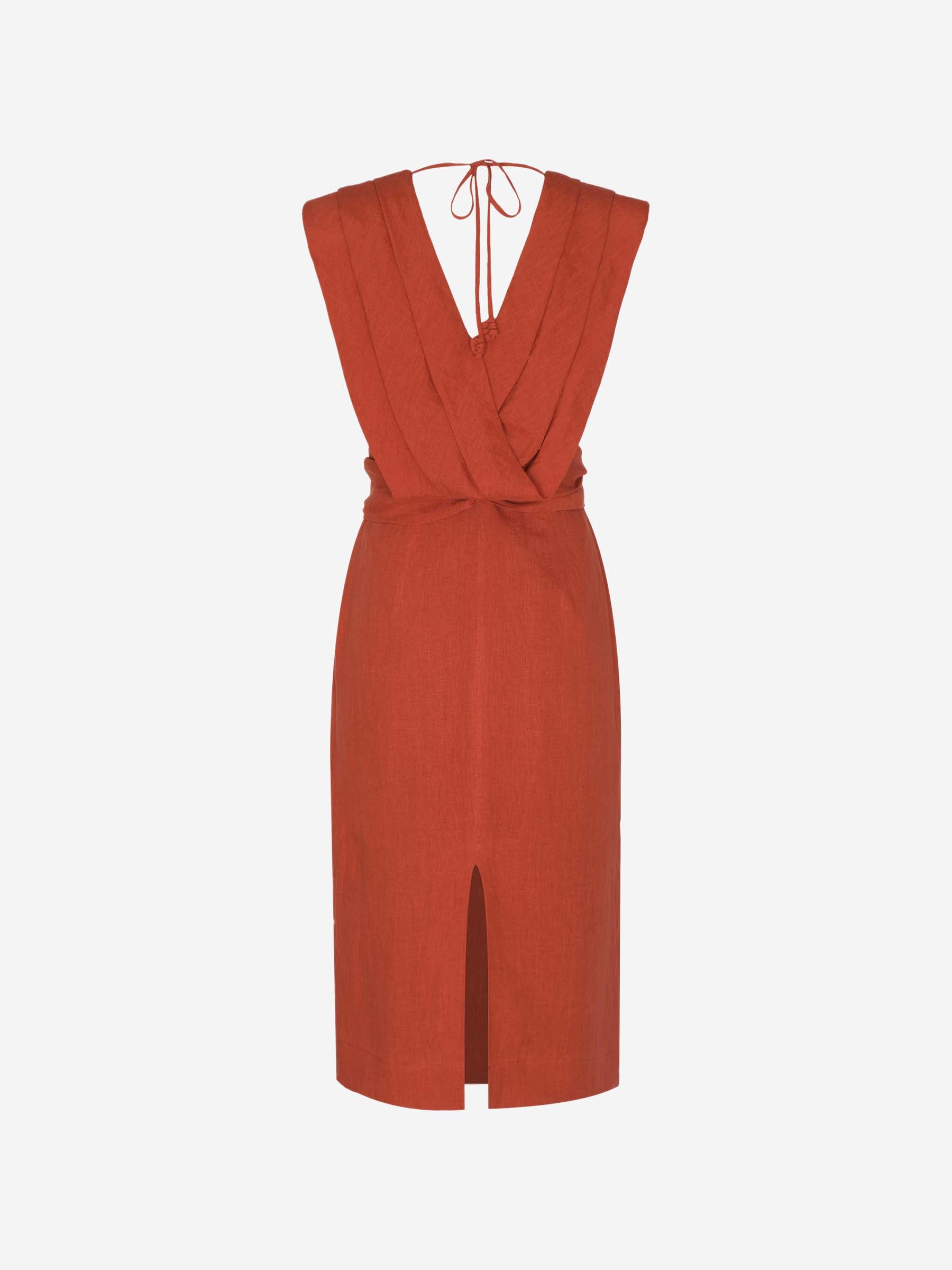 Outlet online Andres Otalora Mujer Vestido Midi Verao color Terracota sku 721-000441 01 - Foto 2