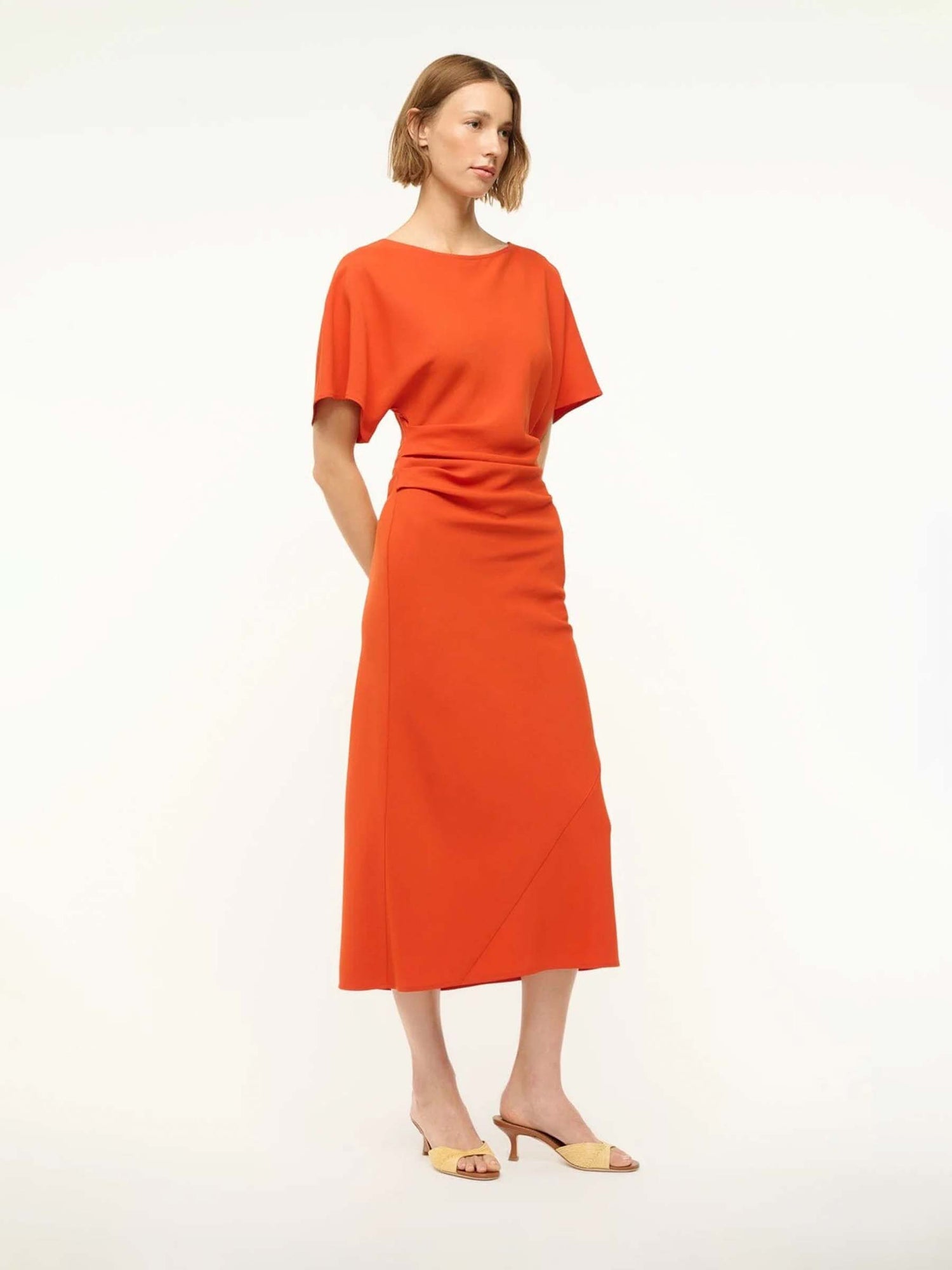 Staud Mujer Barcelona Vestido Midi Amelie color Naranja sku 721-000449 01 - Foto 3