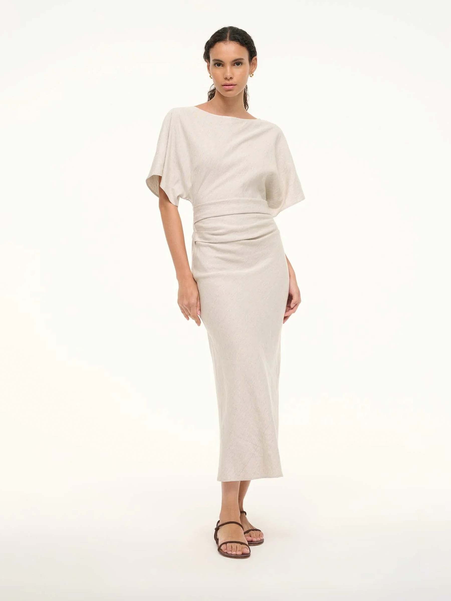 Outlet online Staud Mujer Vestido Midi Amelie color Taupe sku 721-000450 01 - Foto 2