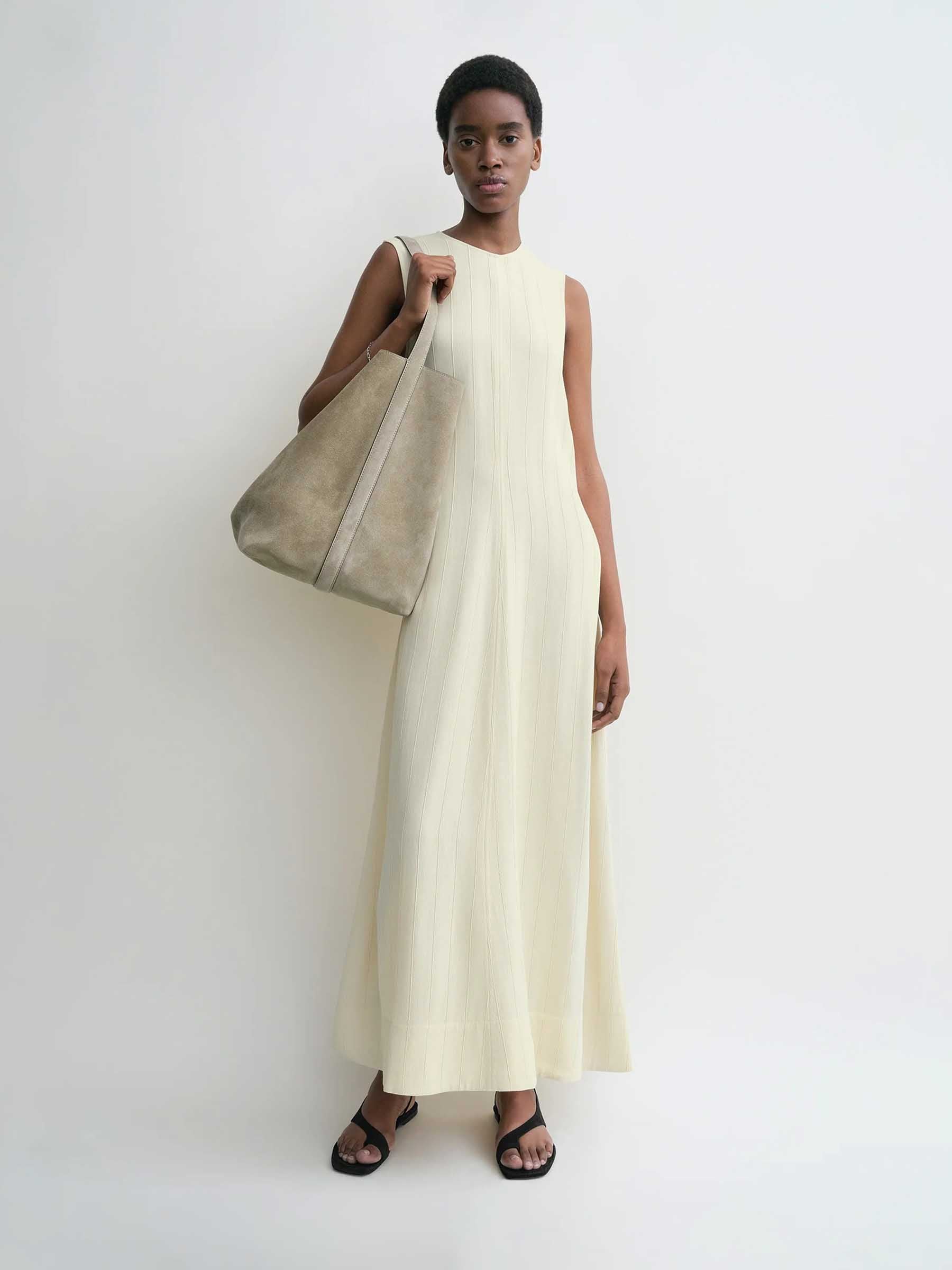 Outlet online TOTEME Mujer Vestido Maxi Rayas color Amarillo Claro sku 721-000469 01 - Foto 4