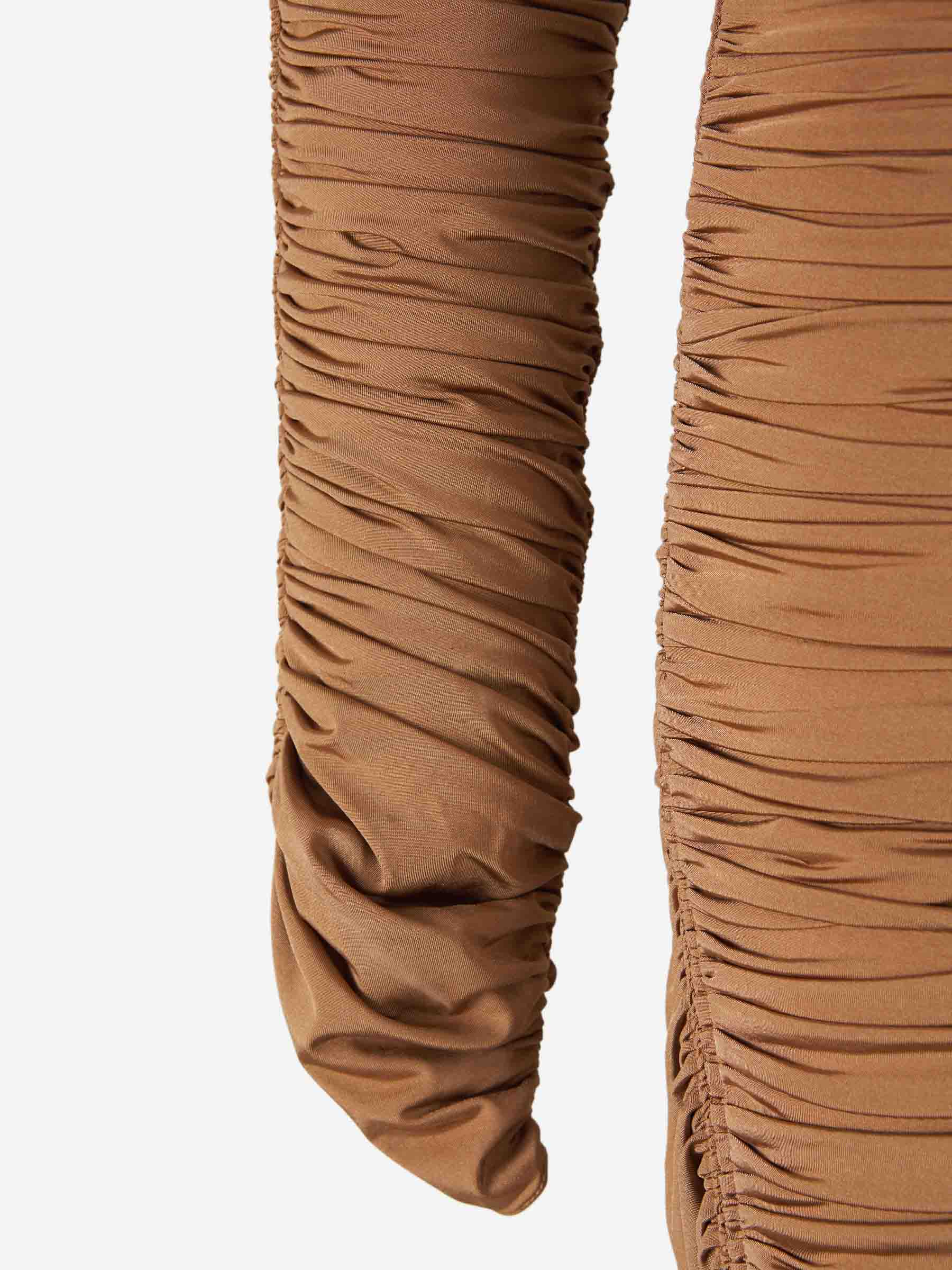 Mugler Mujer Barcelona Vestido Maxi Fruncido color Bronce sku 721-000473 01 - Foto 4