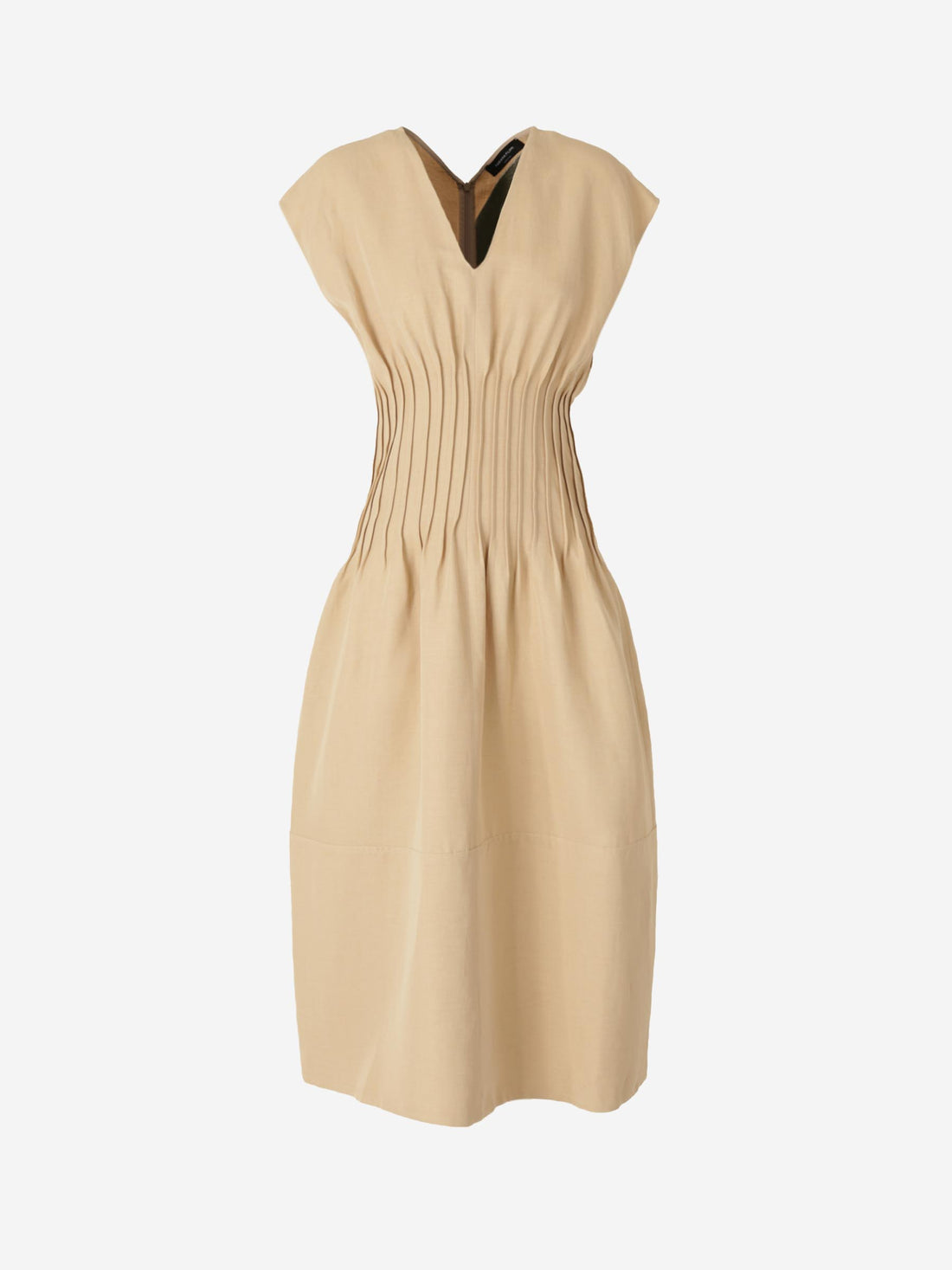 Fabiana Filippi Mujer Barcelona Vestido Midi Lino color Camel sku 721-000485 01 - Foto 1