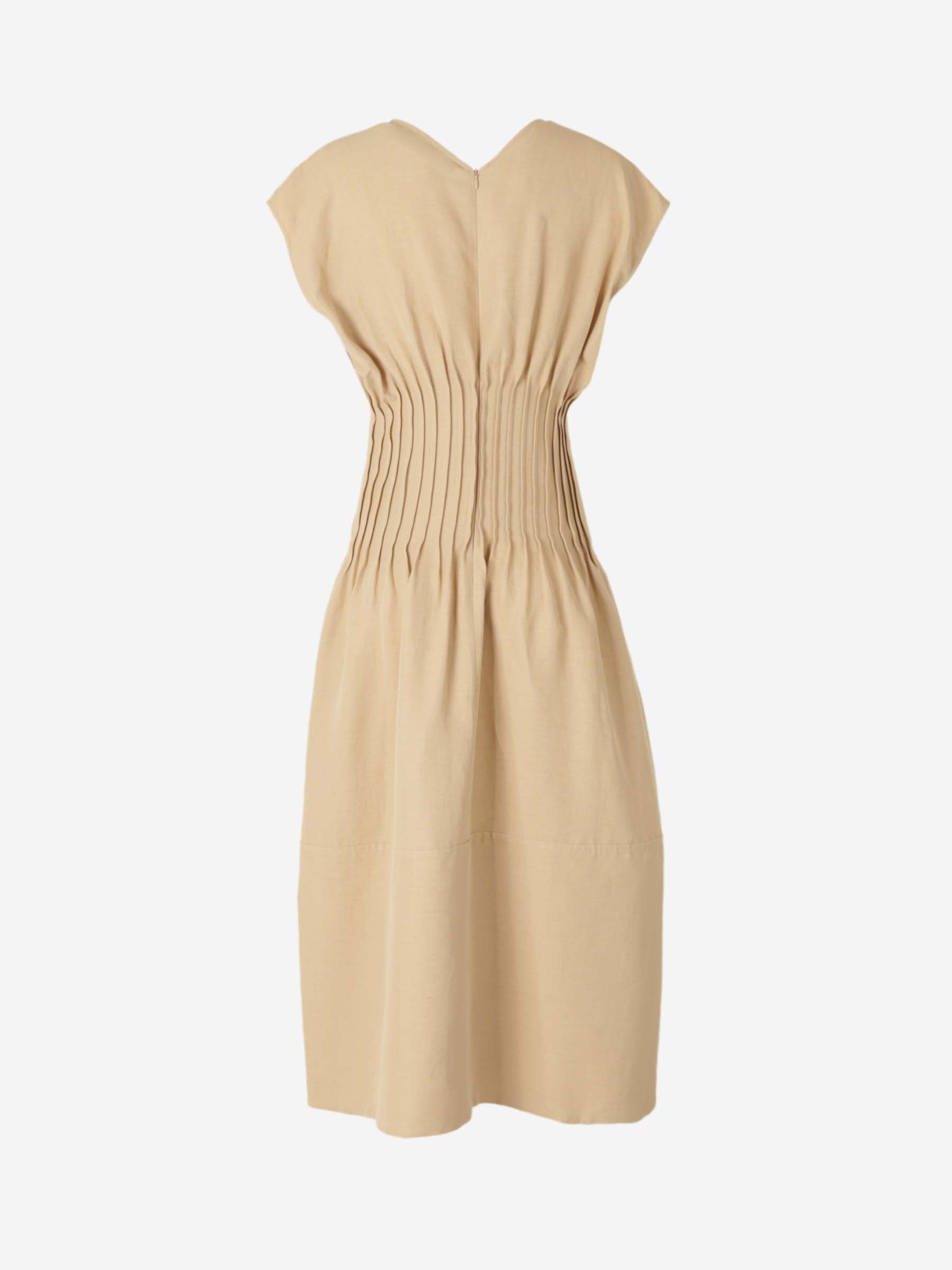 Fabiana Filippi Mujer Barcelona Vestido Midi Lino color Camel sku 721-000485 01 - Foto 2
