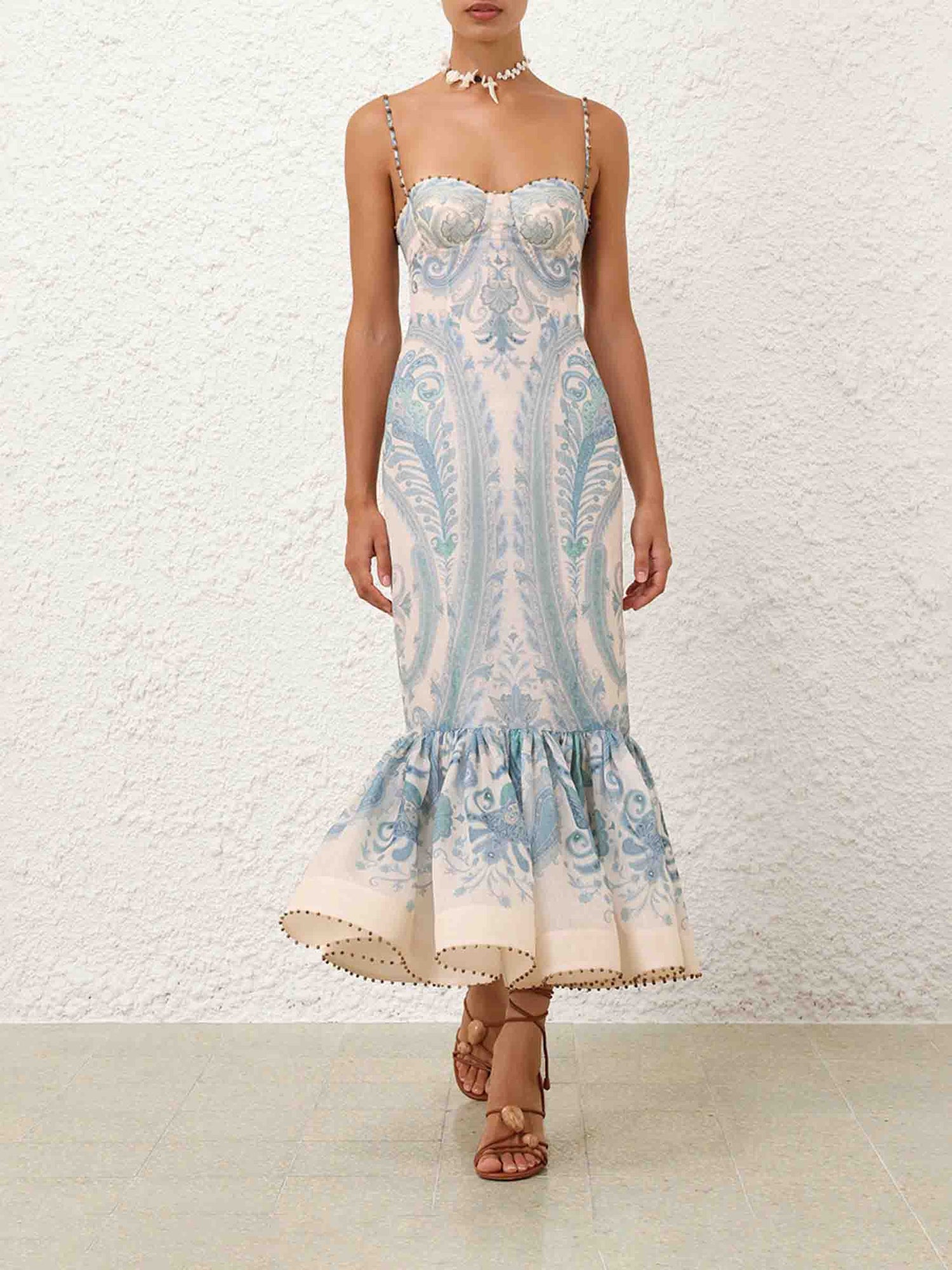 Zimmermann Mujer Barcelona Vestido Midi Paisley color Azul Celeste sku 721-000486 01 - Foto 2