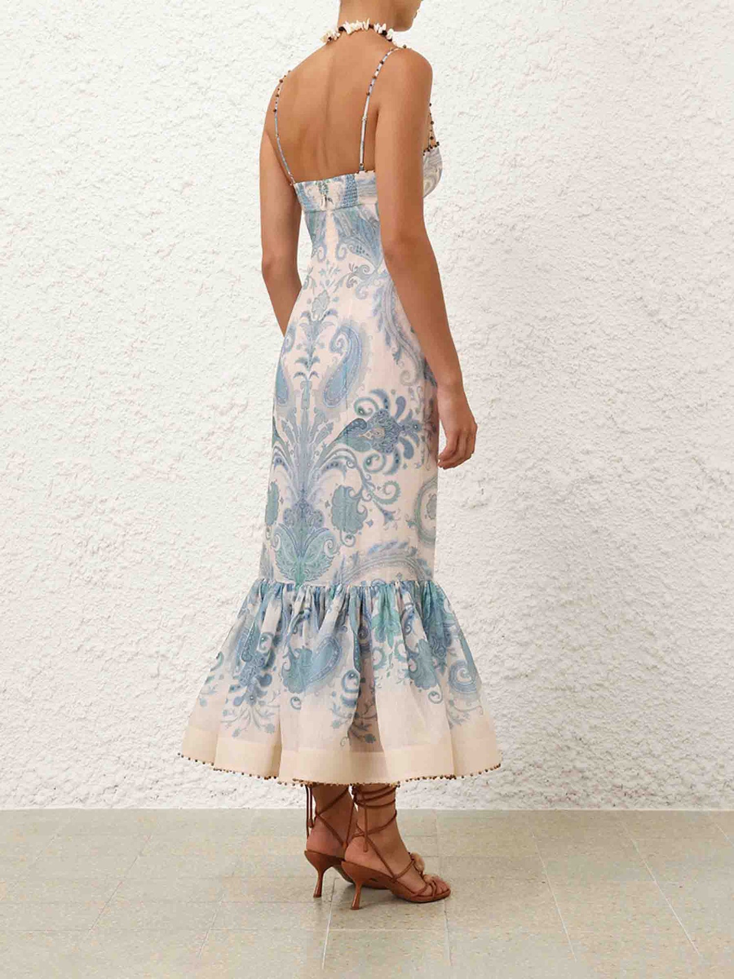 Zimmermann Mujer Barcelona Vestido Midi Paisley color Azul Celeste sku 721-000486 01 - Foto 4