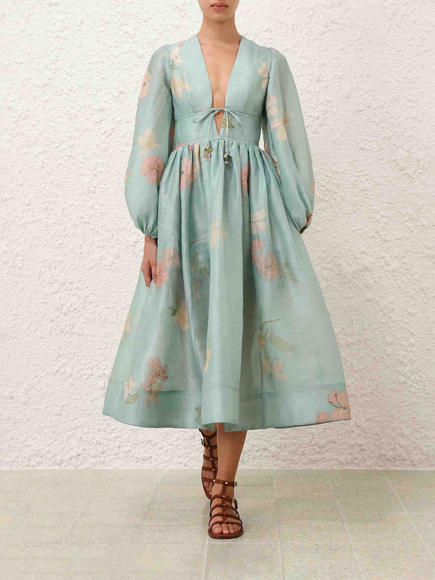 Zimmermann Mujer Barcelona Vestido Midi Illuminate Drawn color Verde Menta sku 721-000488 01 - Foto 2