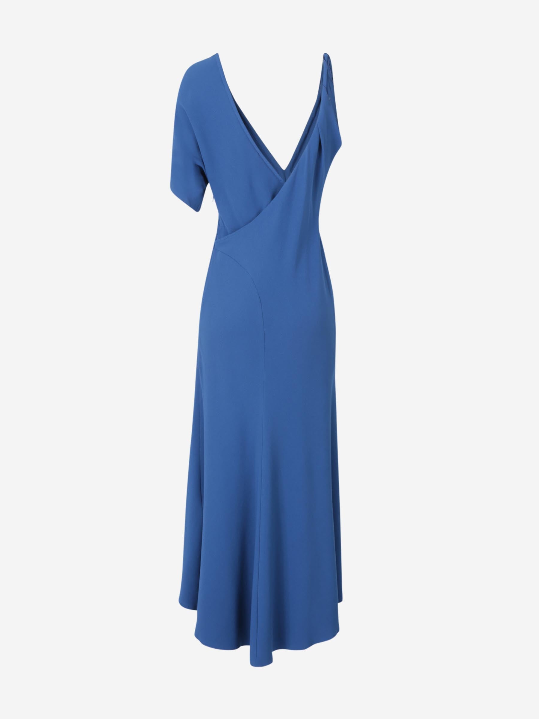Outlet online Victoria Beckham Mujer Vestido Midi Asimétrico color Azul Cobalto sku 721-000493 01 - Foto 2