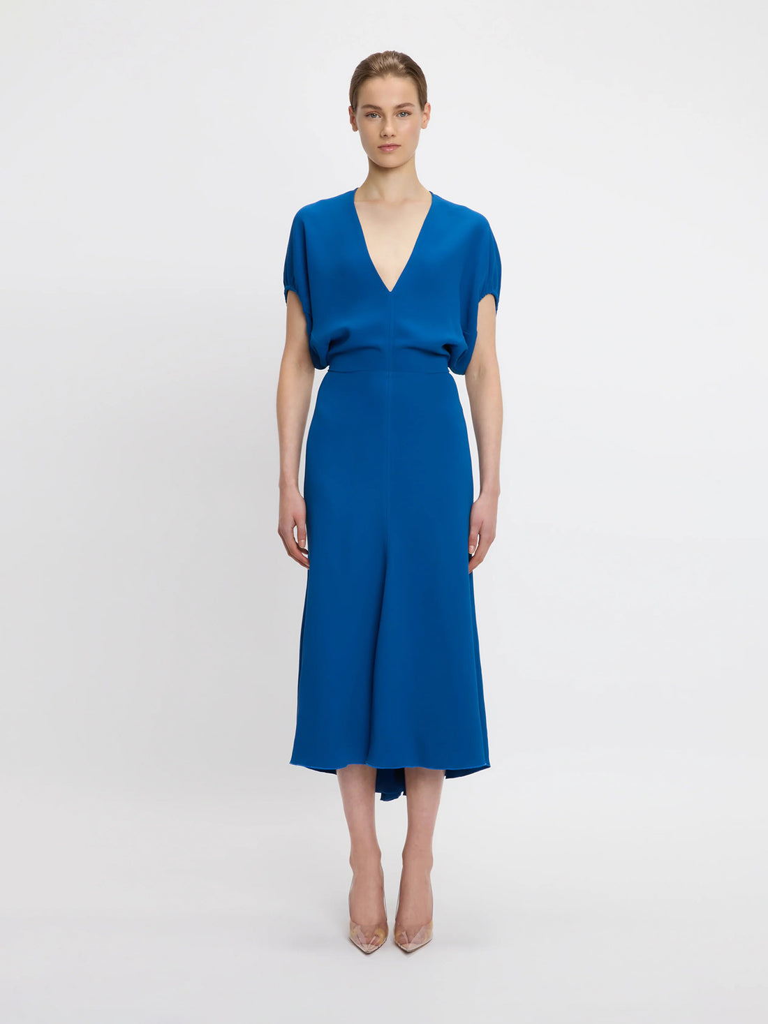 Victoria Beckham Mujer Barcelona Vestido Midi Blusón color Azul Cobalto sku 721-000495 01 - Foto 2