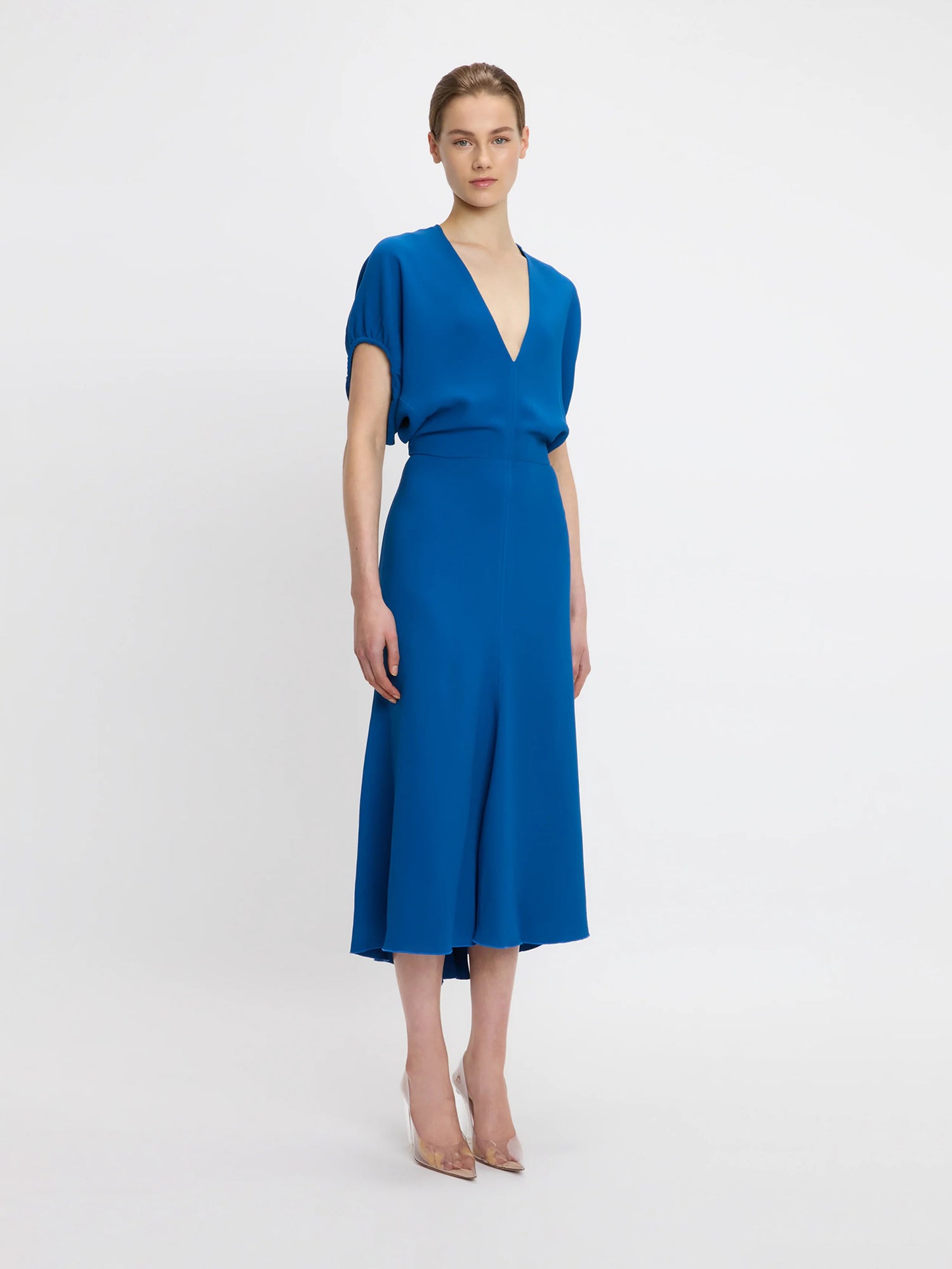 Victoria Beckham Mujer Barcelona Vestido Midi Blusón color Azul Cobalto sku 721-000495 01 - Foto 3