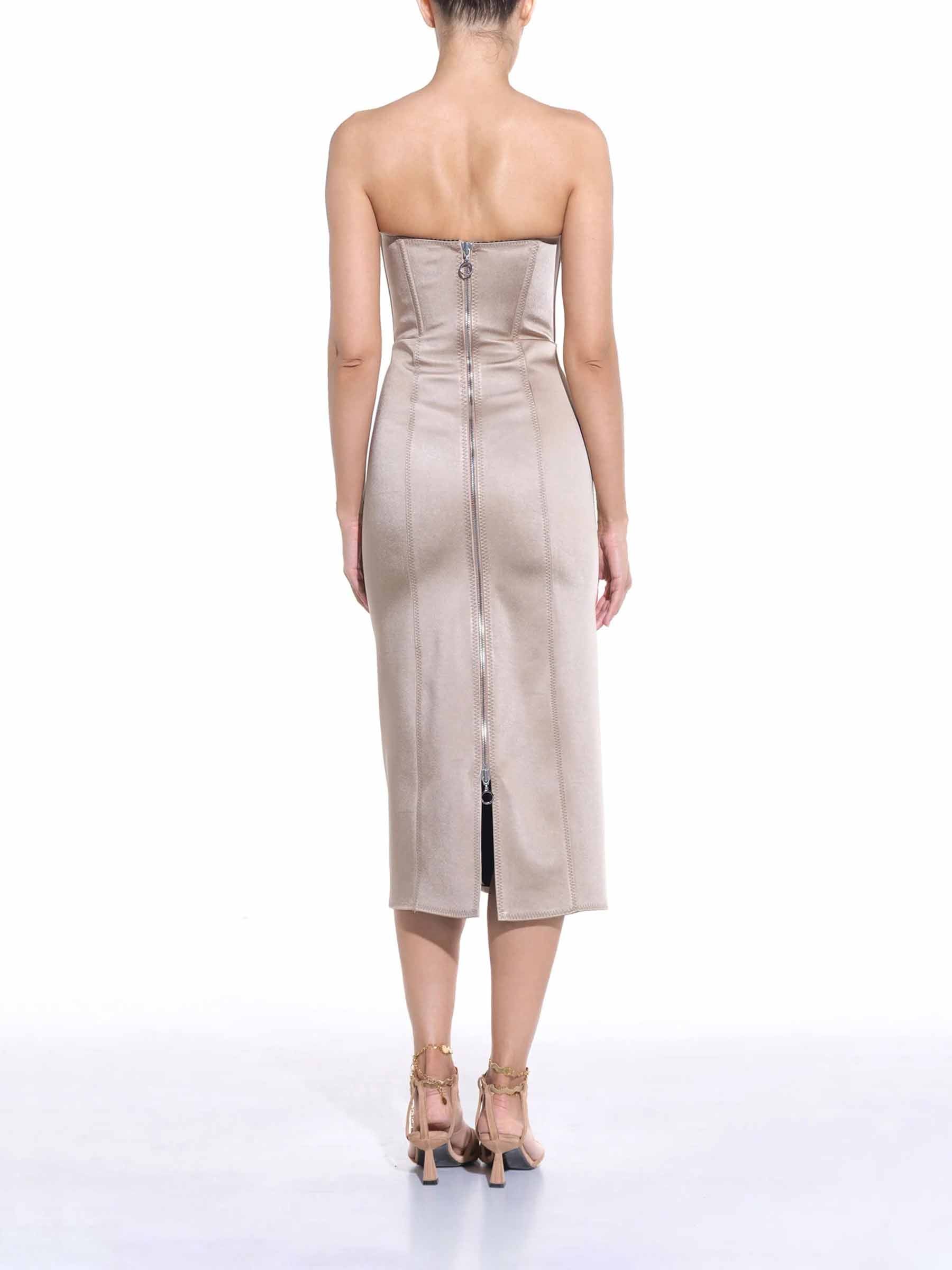 Outlet online Maria Lucia Hohan Mujer Vestido Midi Nemy color Taupe sku 721-000503 01 - Foto 4