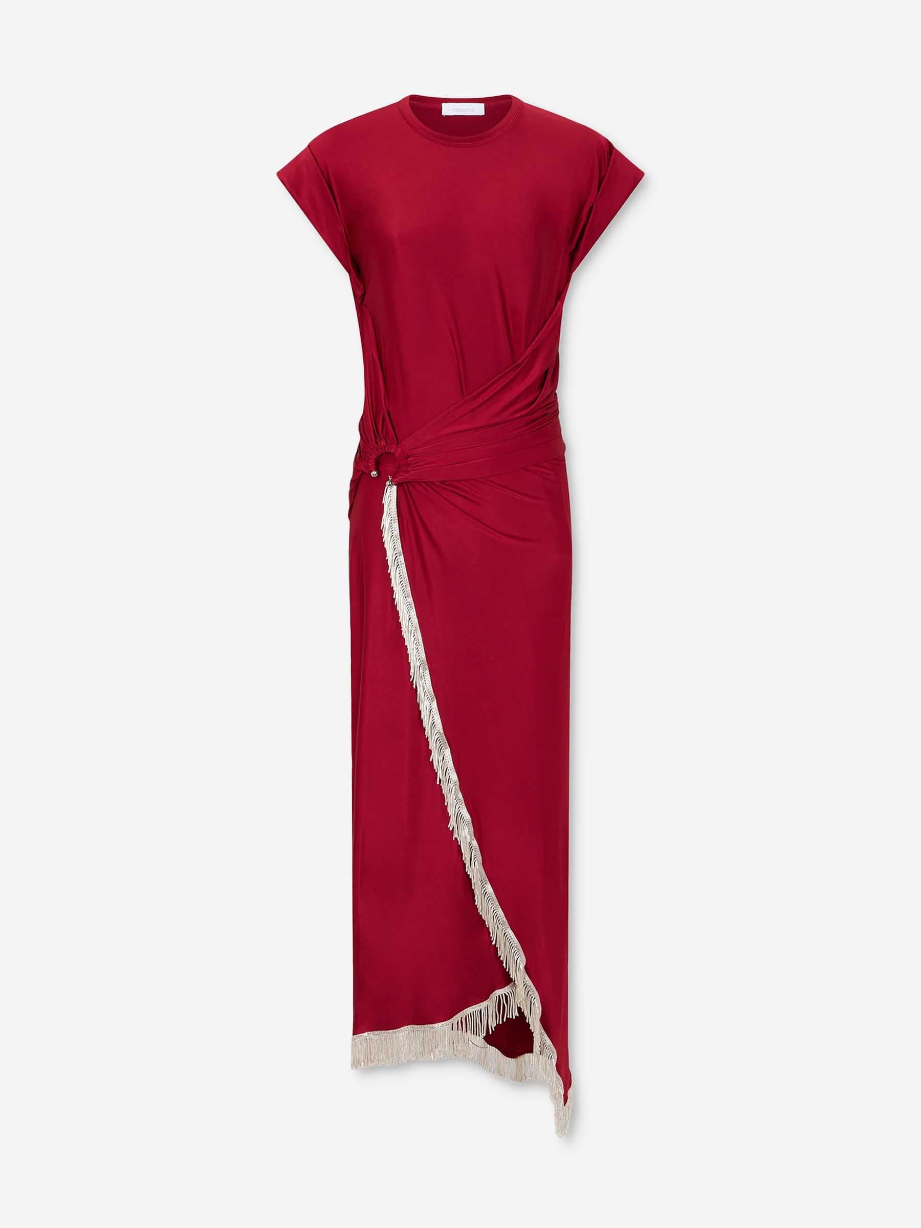 Outlet online Rabanne Mujer Vestido Maxi Jersey color Burdeos sku 721-000533 01 - Foto 1