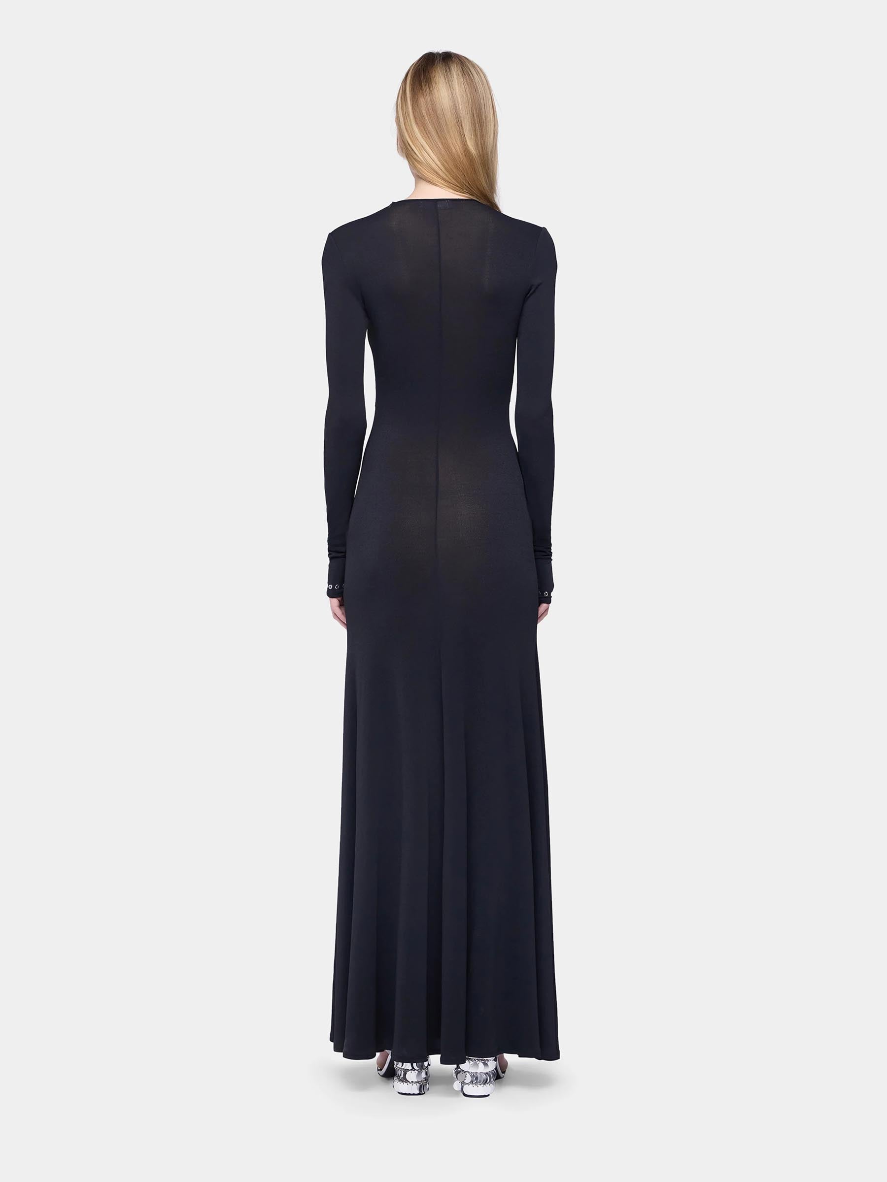 Outlet online Rabanne Mujer Vestido Maxi Ojales color Negro sku 721-000534 01 - Foto 3