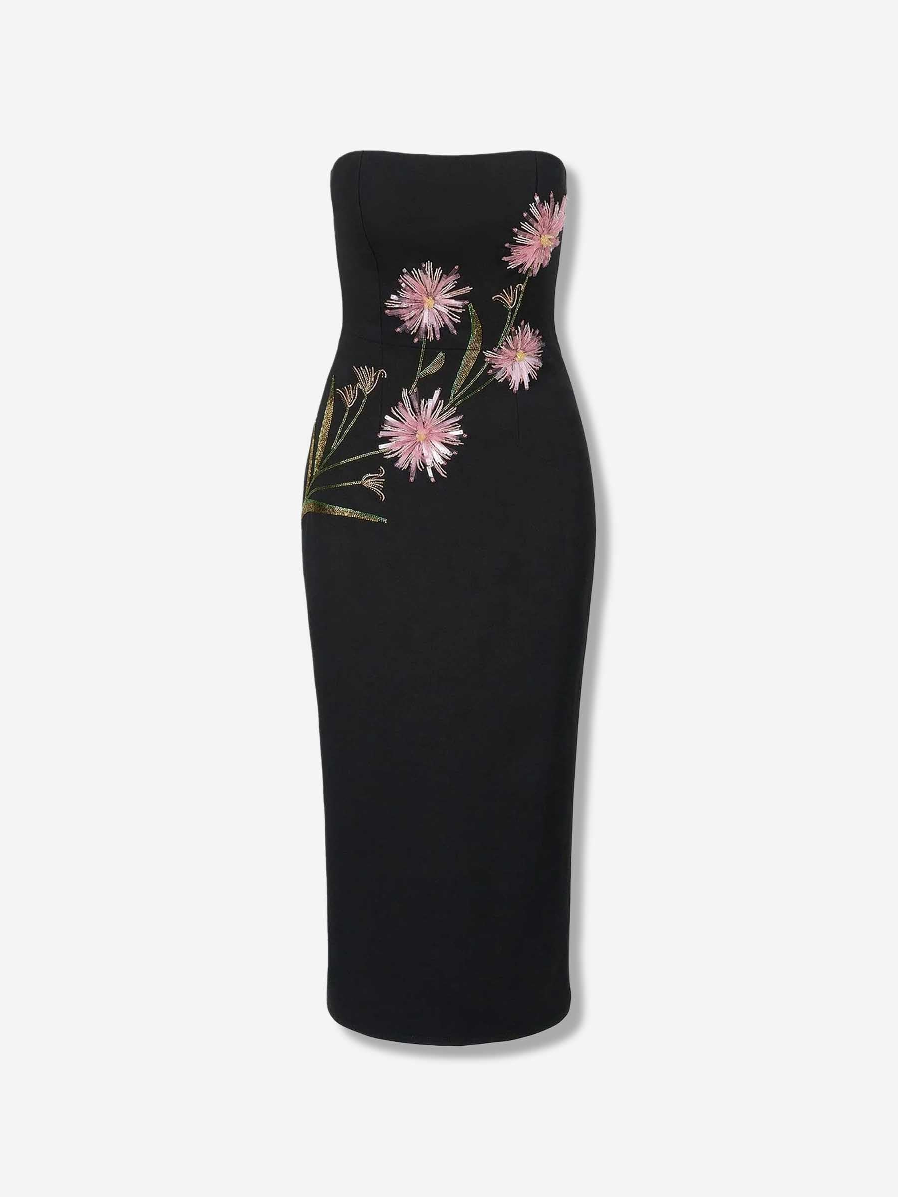 Outlet online Staud Mujer Vestido midi Brooke Dahlia Daydream color Negro sku 721-000555 01 - Foto 1