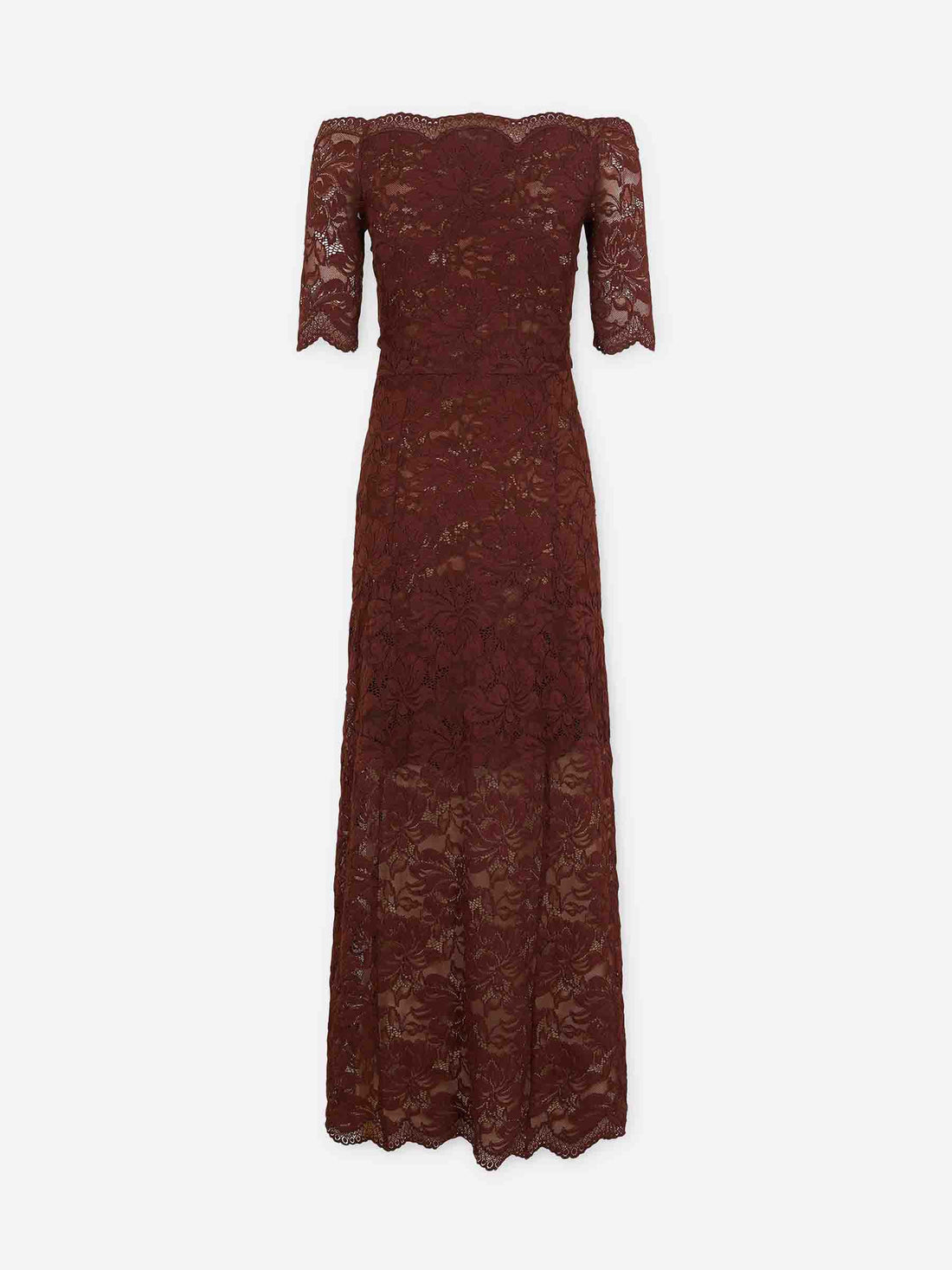 Outlet online Rabanne Mujer Vestido Midi Encaje color Marrón sku 721-000619 01 - Foto 1