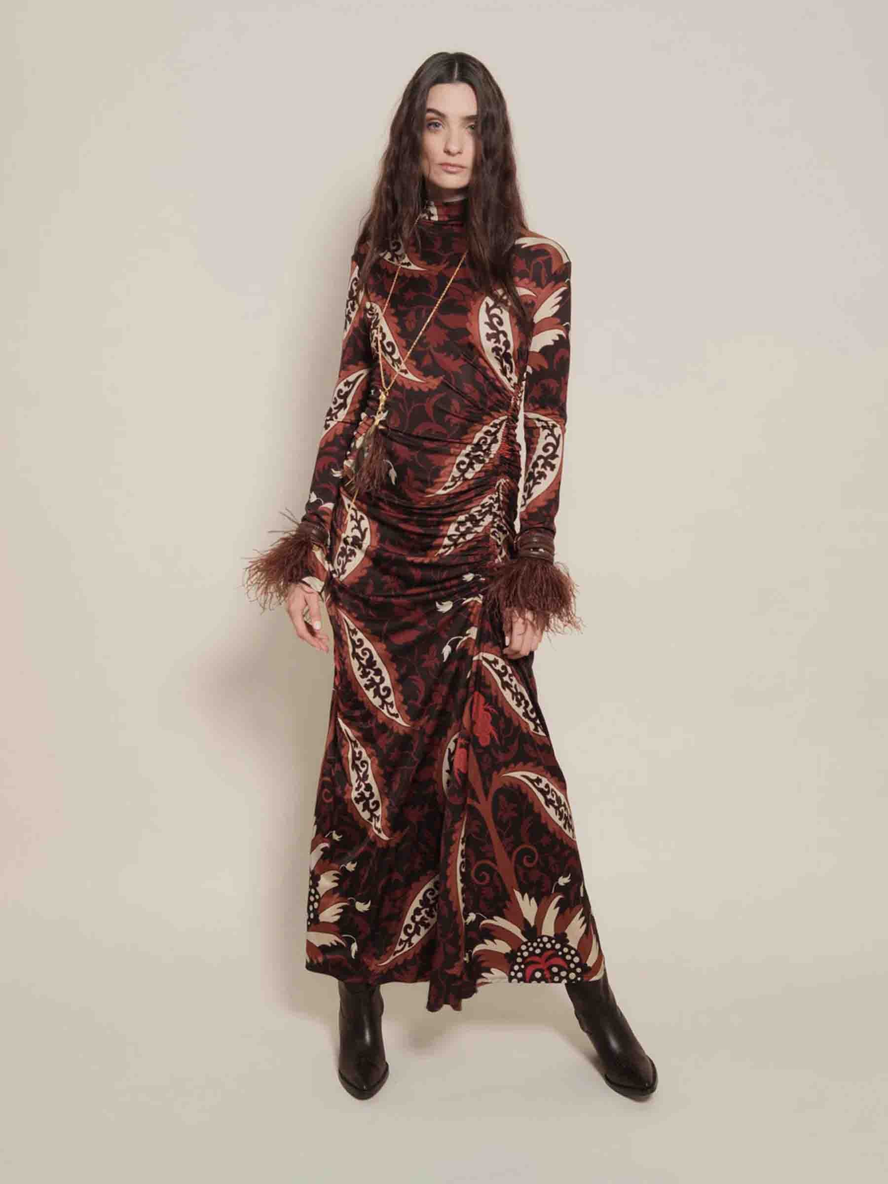 Outlet online Johanna Ortiz Mujer Vestido Maxi Start Point color Burdeos sku 721-000621 01 - Foto 2