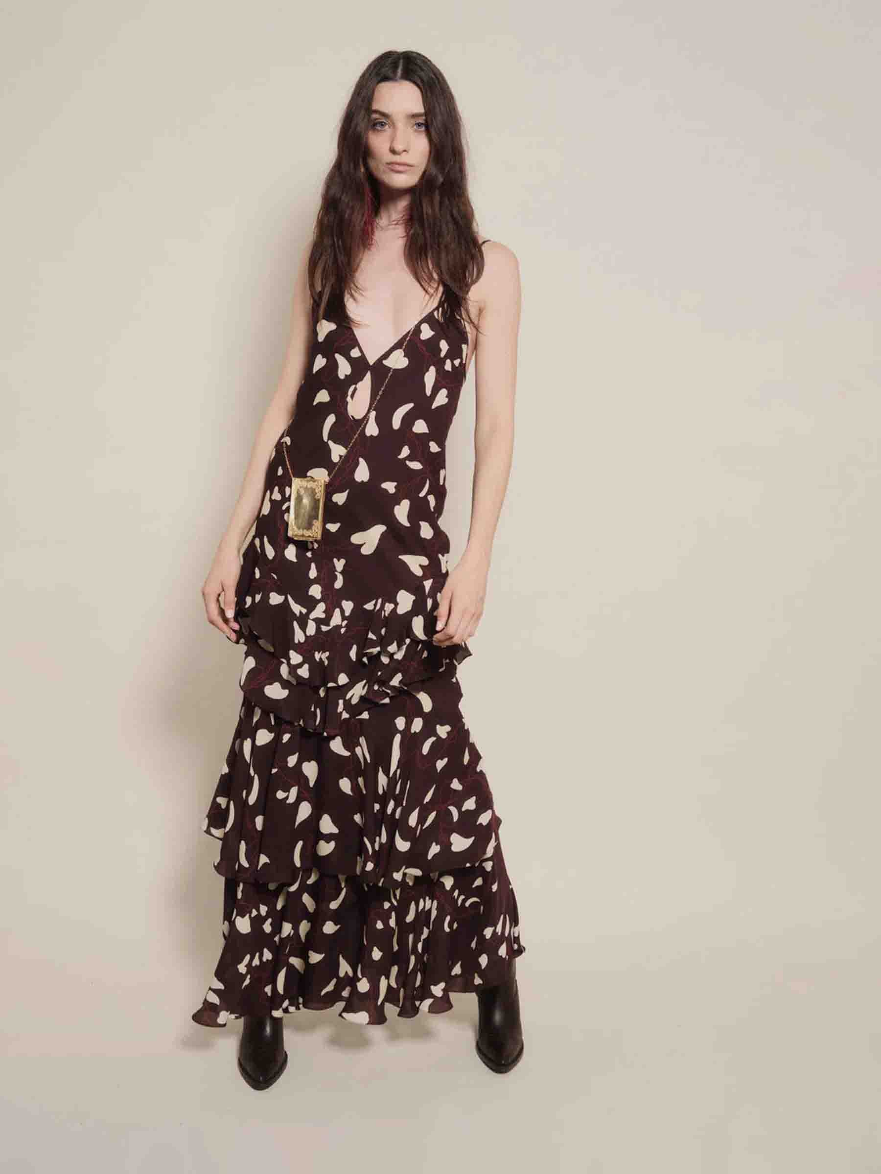 Outlet online Johanna Ortiz Mujer Vestido Maxi Reinterpretation color Marrón Oscuro sku 721-000622 01 - Foto 2