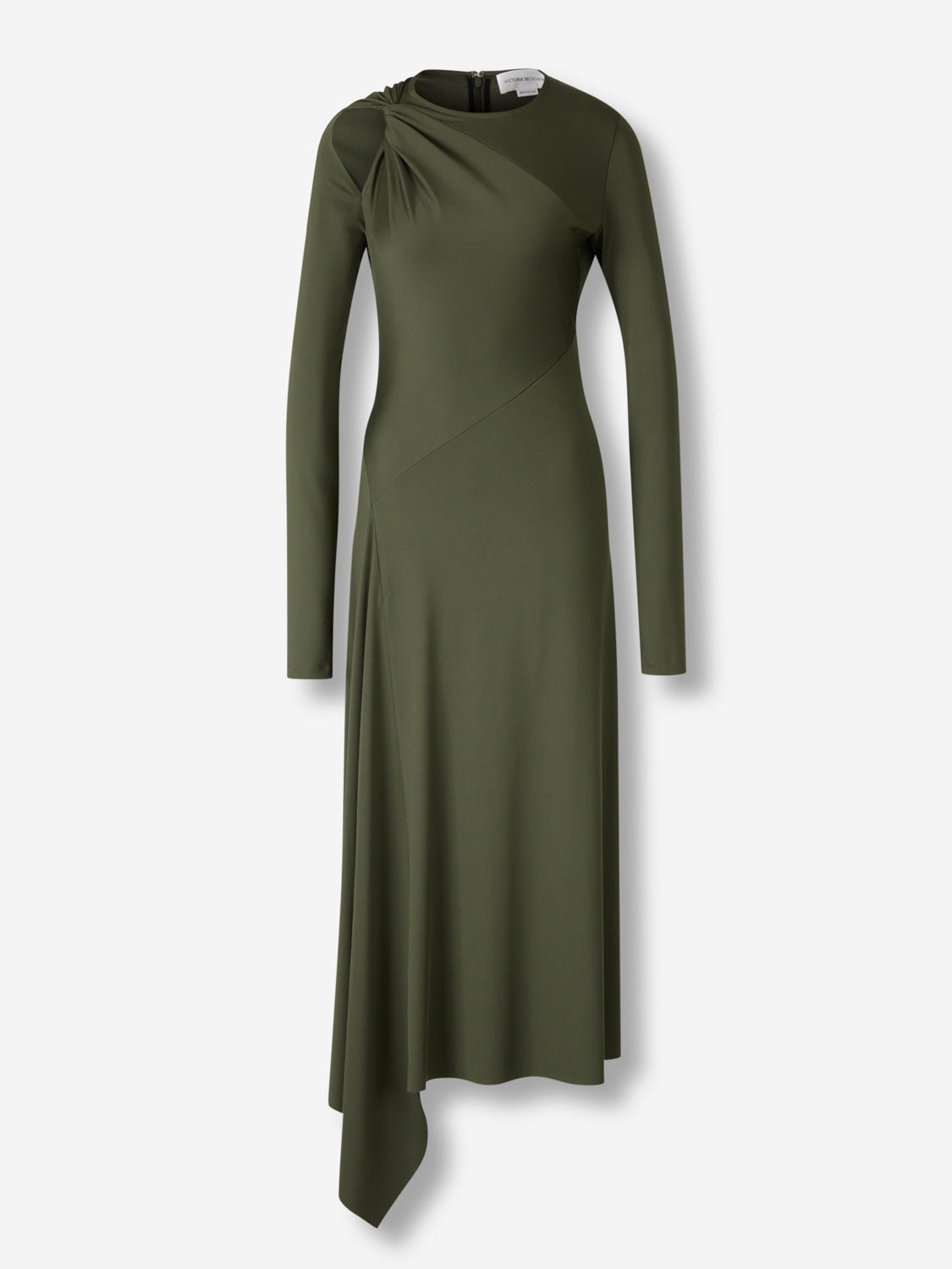 Outlet online Victoria Beckham Mujer Vestido Asimétrico Drapeado color Verde Militar sku 721-000664 01 - Foto 1