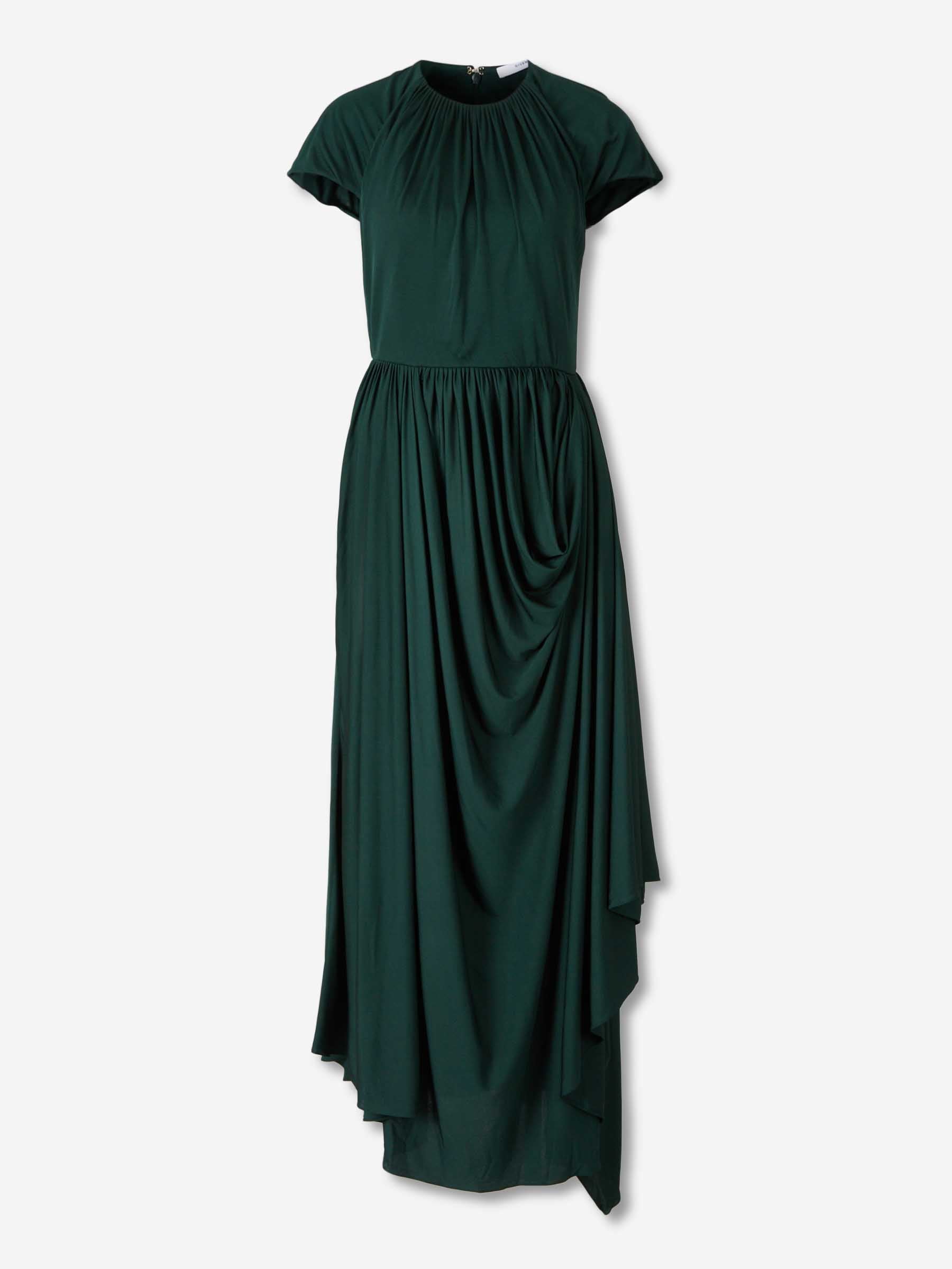 Outlet online Givenchy Mujer Vestido Maxi Drapeado color Verde Jungla sku 721-000692 01 - Foto 1