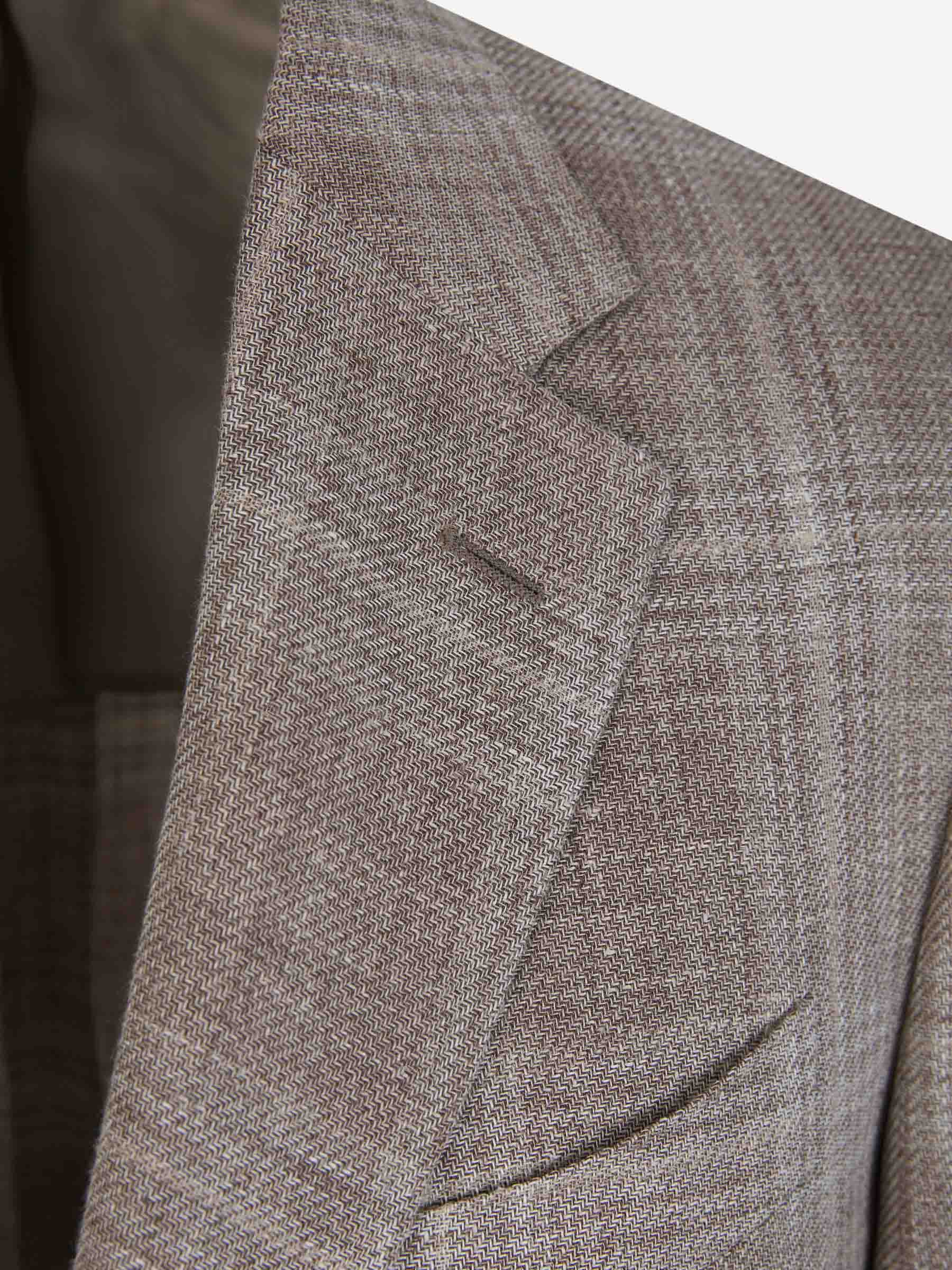Outlet online Canali Hombre Americana Motivo Cuadros color Topo sku 302-003459 01 - Foto 3