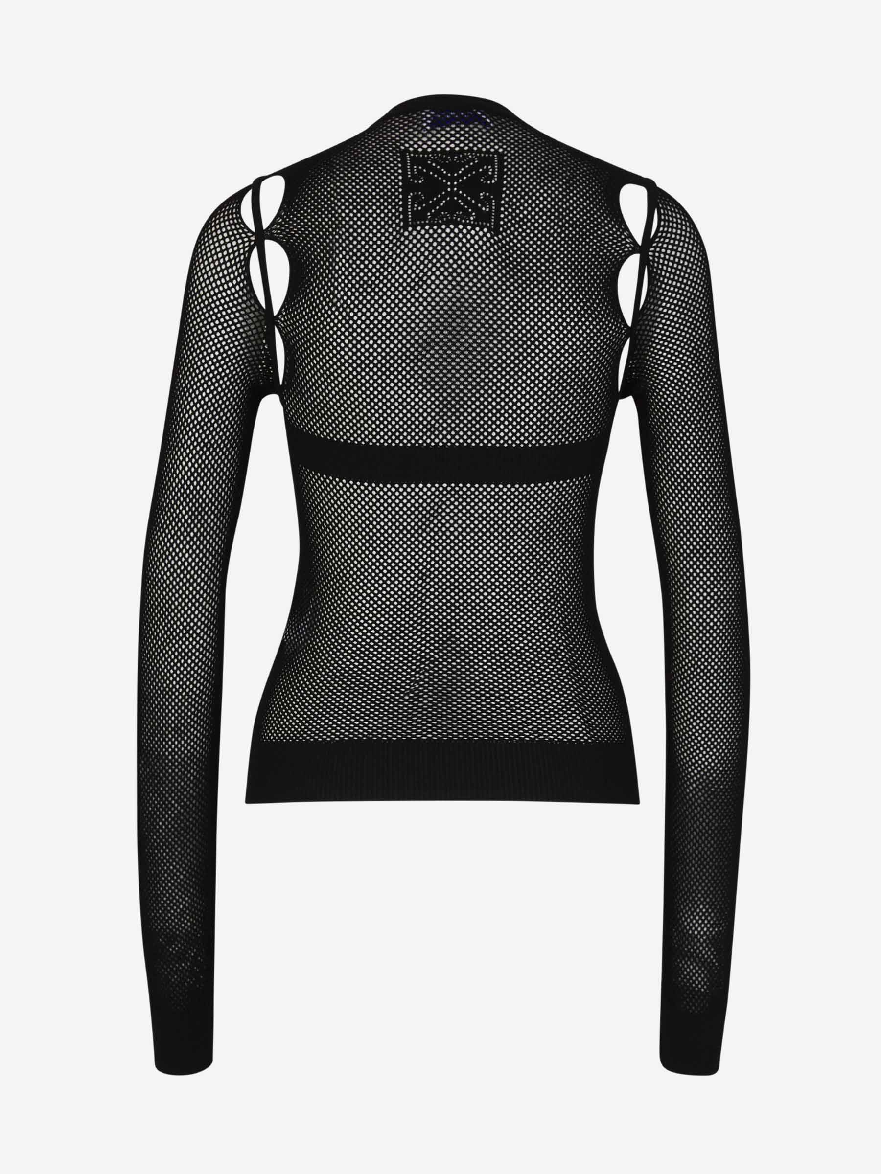 Outlet online Off-White Mujer Top Elástico Malla color Negro sku 703-002104 01 - Foto 2
