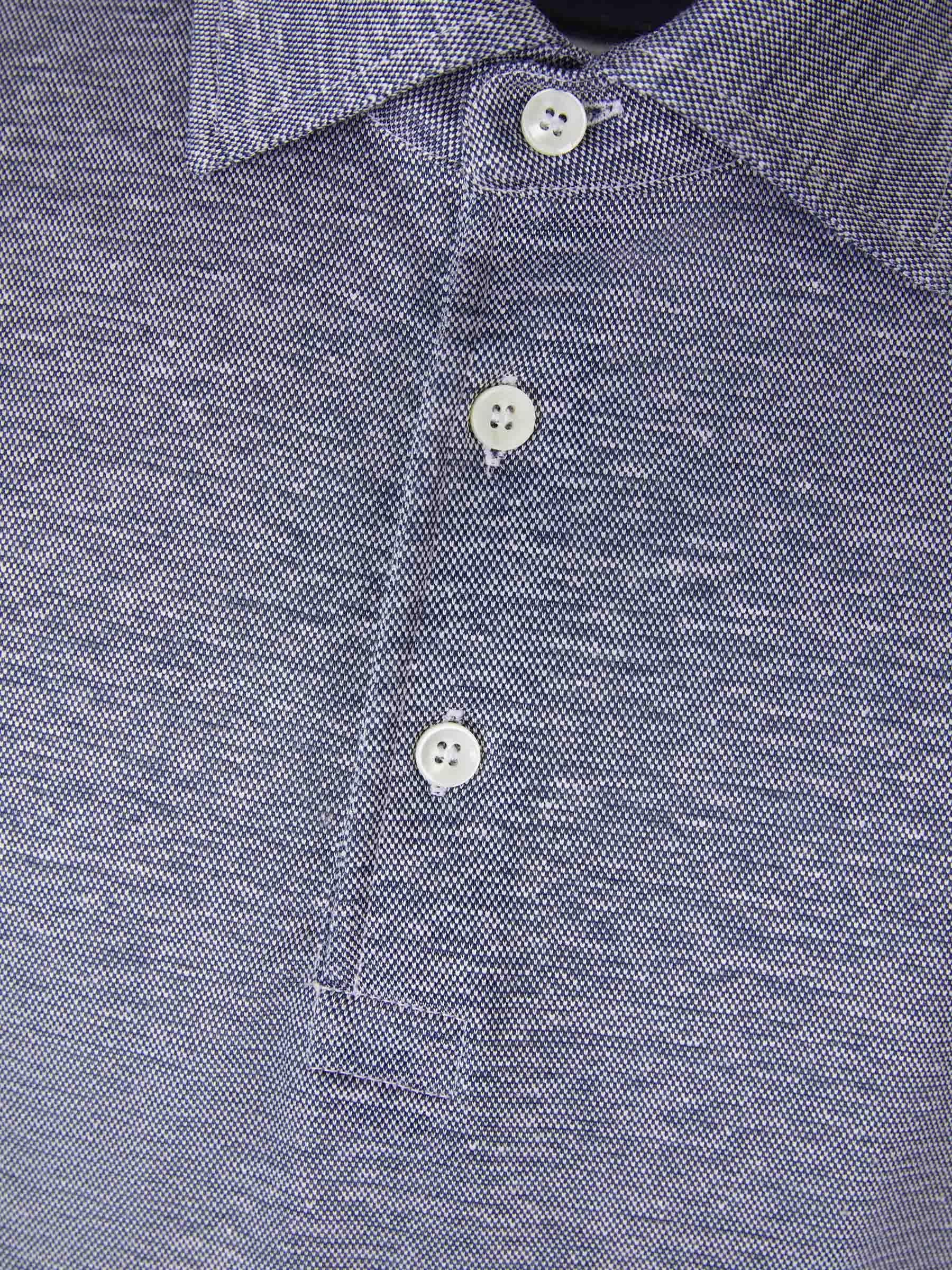 Outlet online Borrelli Hombre Polo Algodon Y Lino color Azul Cobalto sku 551-000338 02 - Foto 3