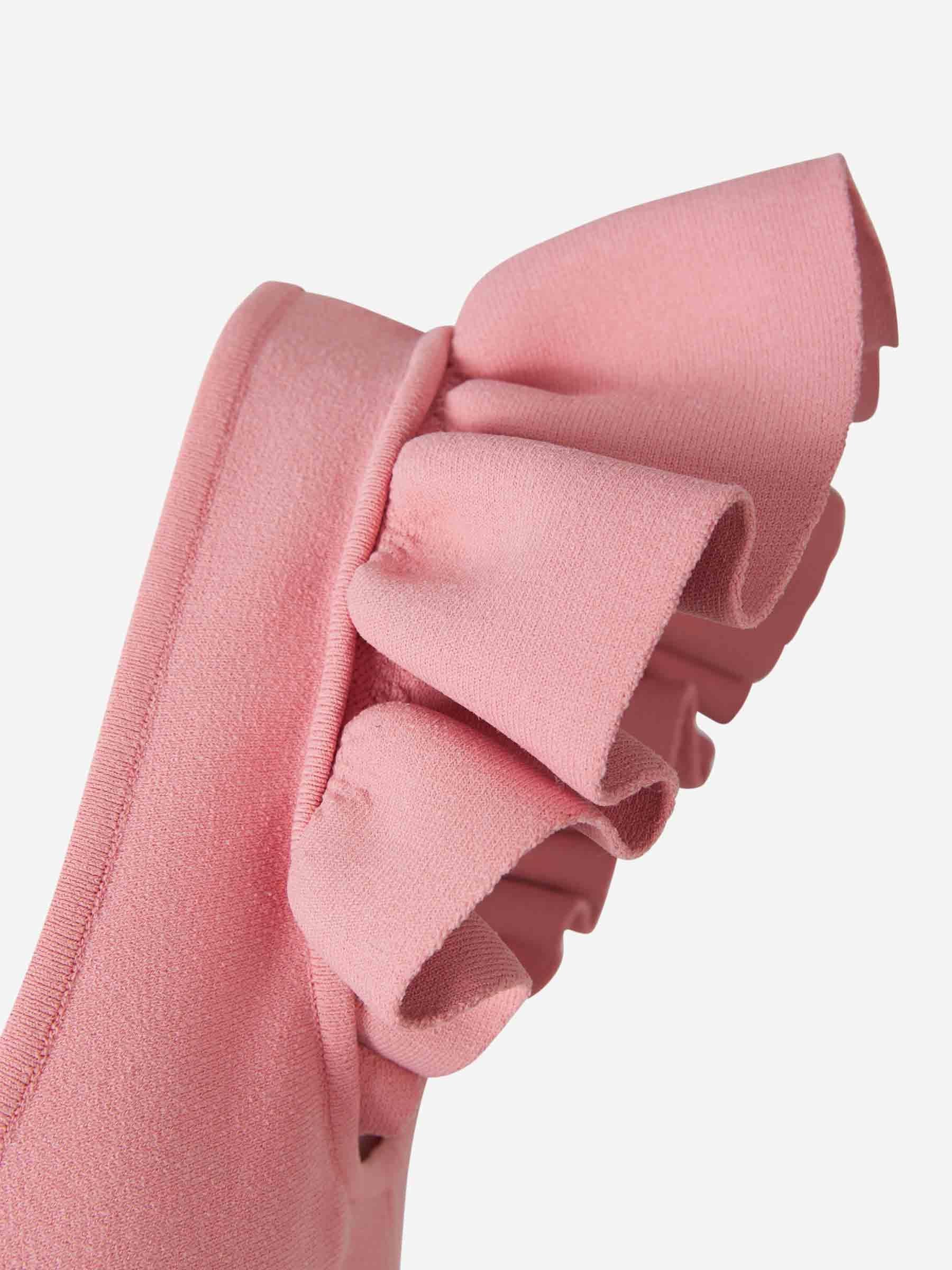 Outlet online Alexander McQueen Mujer Vestido Volantes Mini color Rosa Empolvado sku 731-005238 01 - Foto 5