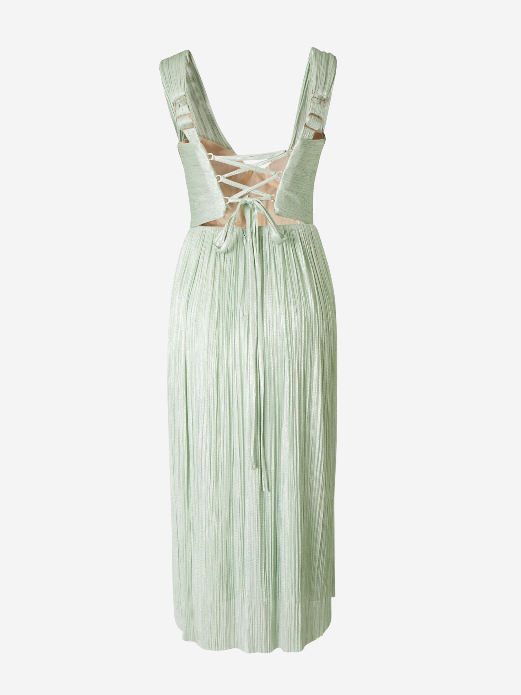 Outlet online Maria Lucia Hohan Mujer Vestido Nalya Midi color Verde Menta sku 731-005300 01 - Foto 2