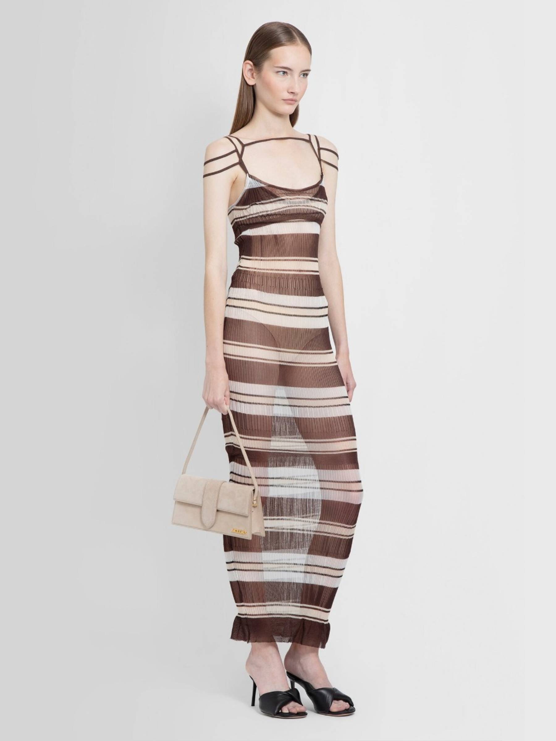 Jacquemus Vestido La Robe Sognu color Marrón sku 731-005535 01 - Foto 4