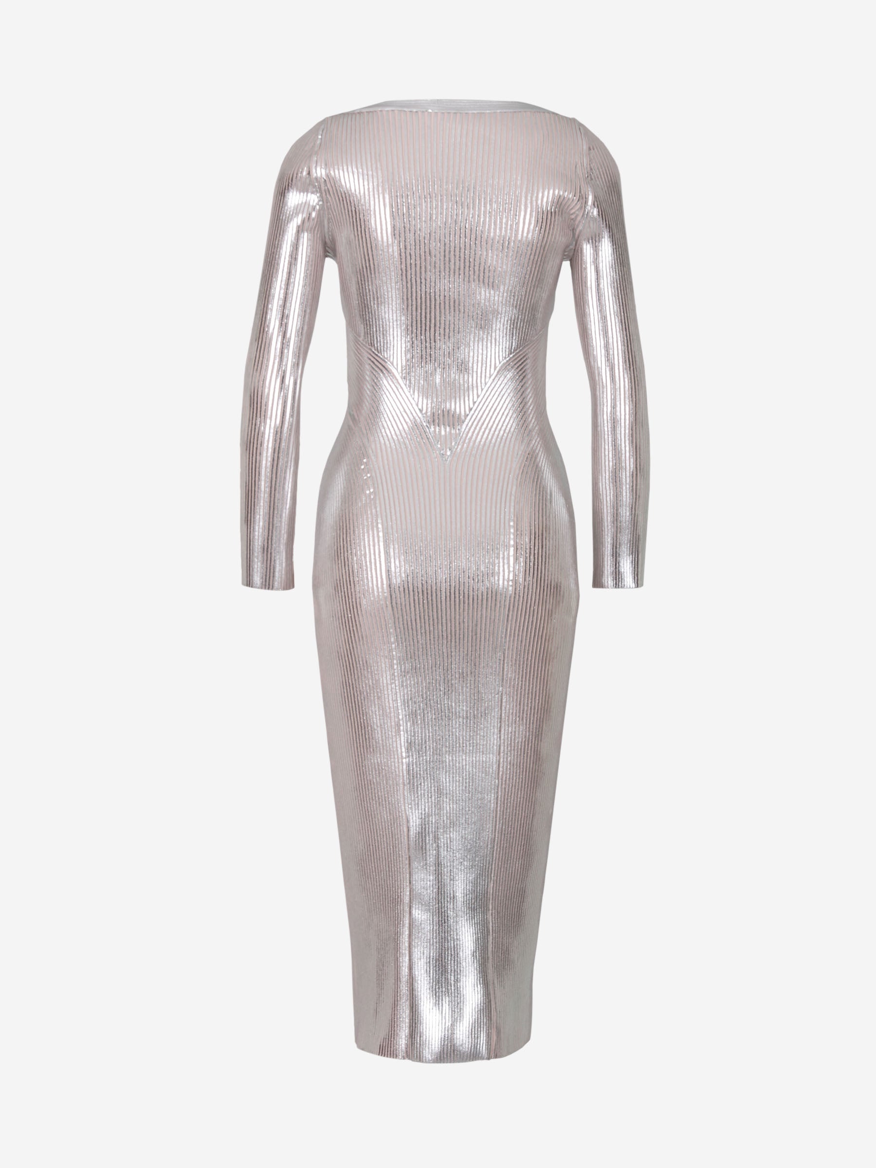 Outlet online Maria Lucia Hohan Mujer Vestido Punto Helen color Plateado sku 731-005599 01 - Foto 2