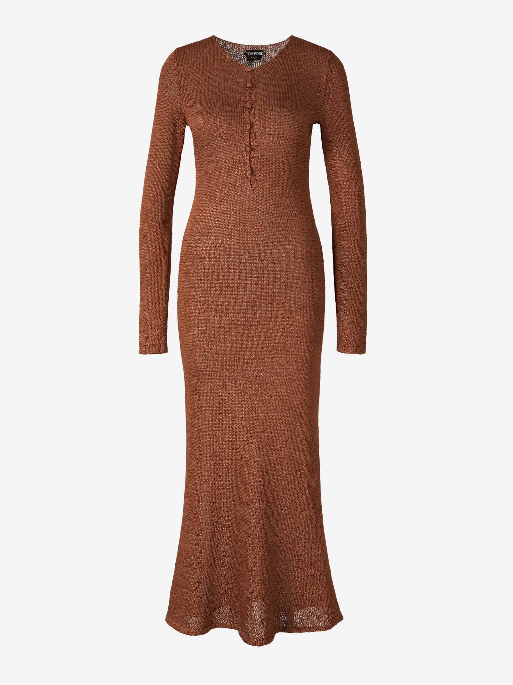 Outlet online Tom Ford Mujer Vestido Punto Midi color Marrón sku 731-005636 01 - Foto 1