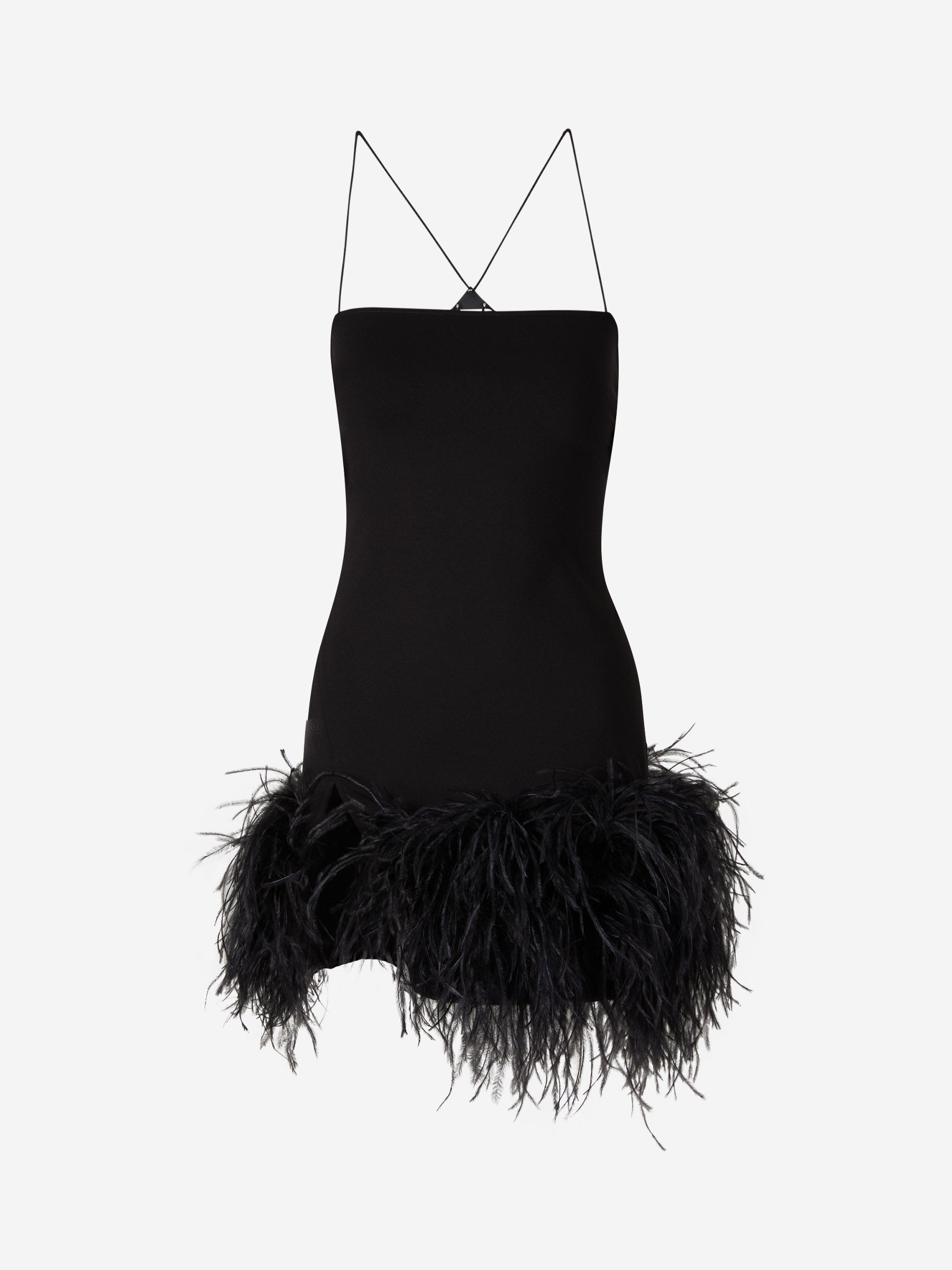 Outlet online The Attico Mujer Vestido Fujiko Plumas color Negro sku 731-005774 01 - Foto 1