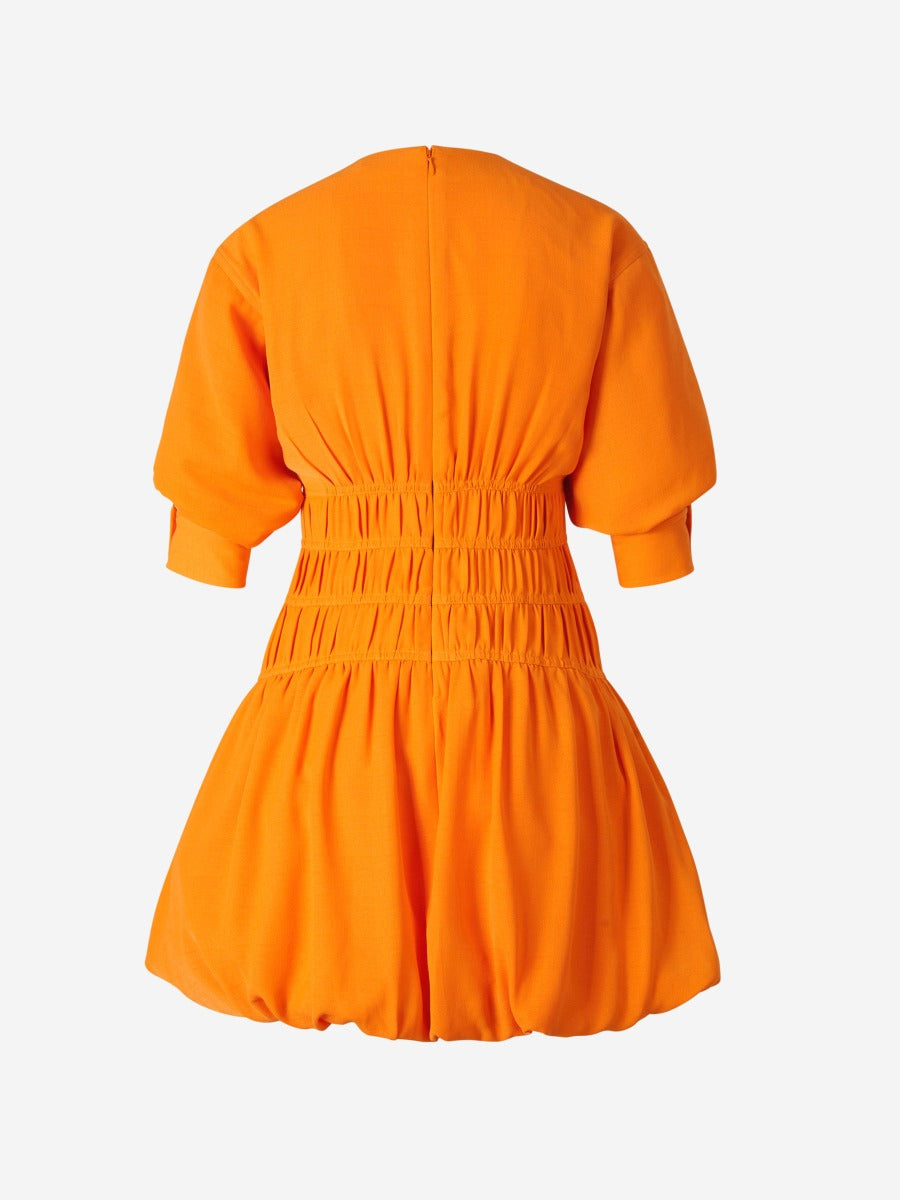 Outlet online Simkhai Mujer Vestido Mini Fruncido color Naranja sku 731-005833 09 - Foto 2
