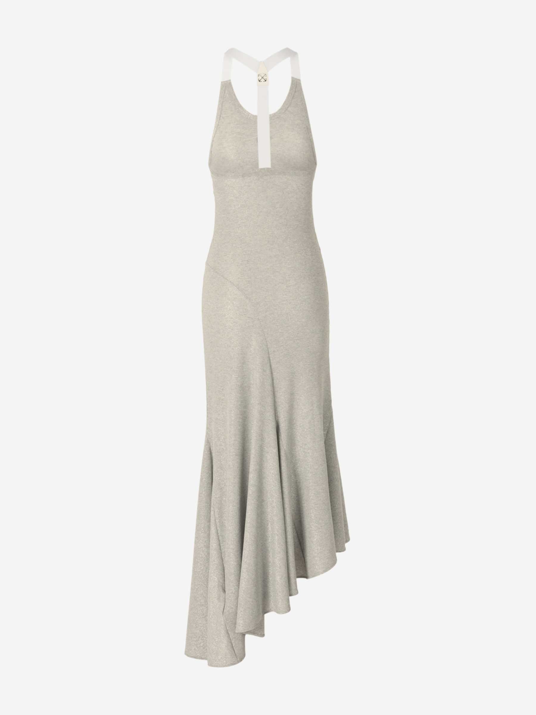 Off-White Mujer Barcelona Vestido Maxi Lurex color Plateado sku 731-005977 01 - Foto 2