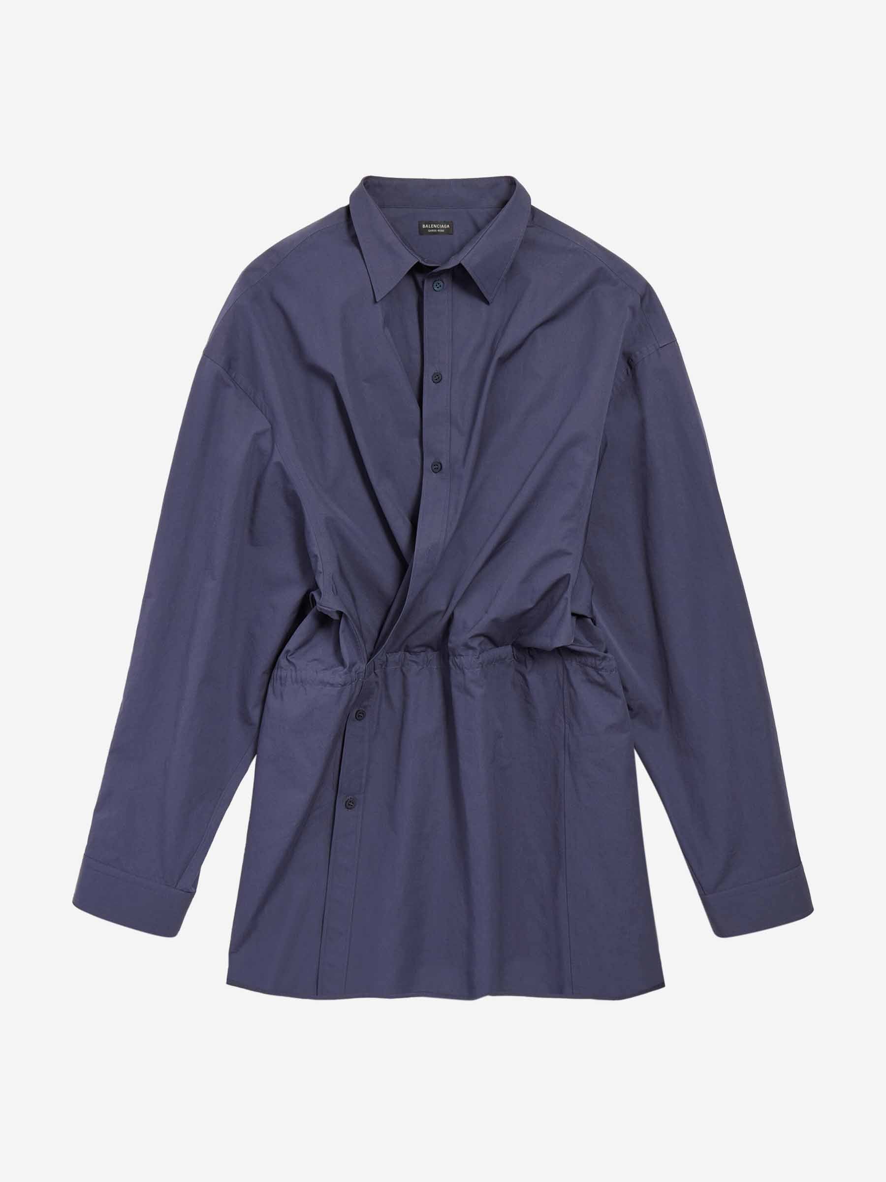 Outlet online Balenciaga Mujer Vestido Mini Camisero color Azul Marino sku 731-005980 01 - Foto 1