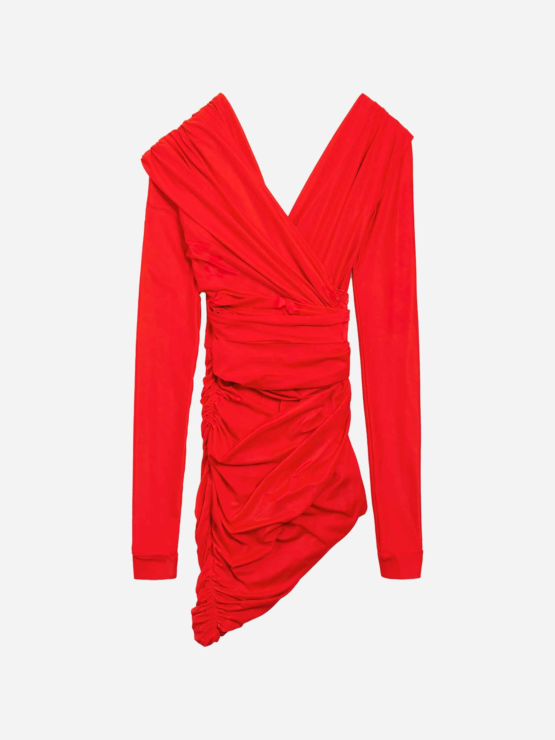 Outlet online Balenciaga Mujer Vestido Mini Drapeado color Rojo sku 731-005981 01 - Foto 1