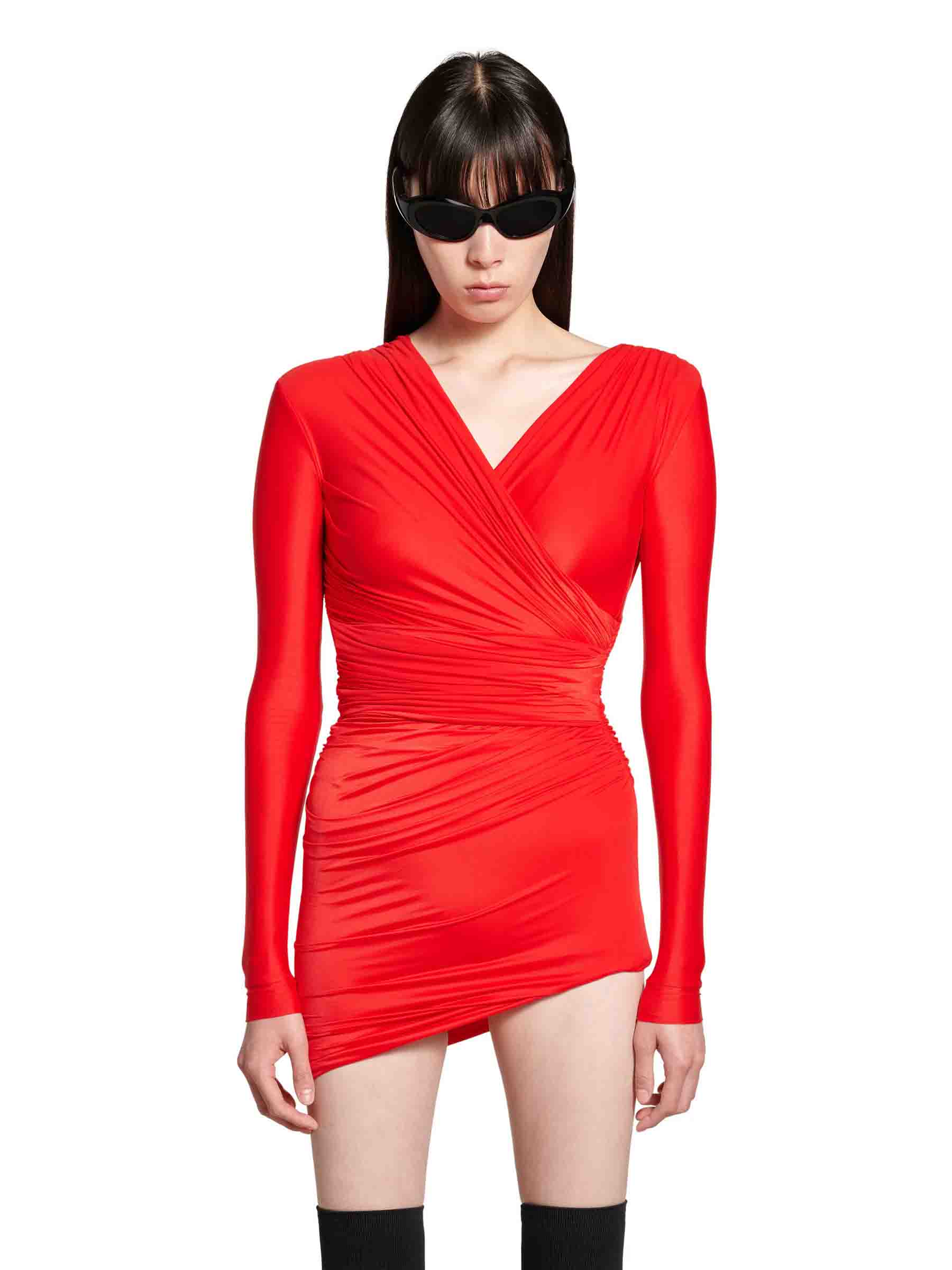 Outlet online Balenciaga Mujer Vestido Mini Drapeado color Rojo sku 731-005981 01 - Foto 2