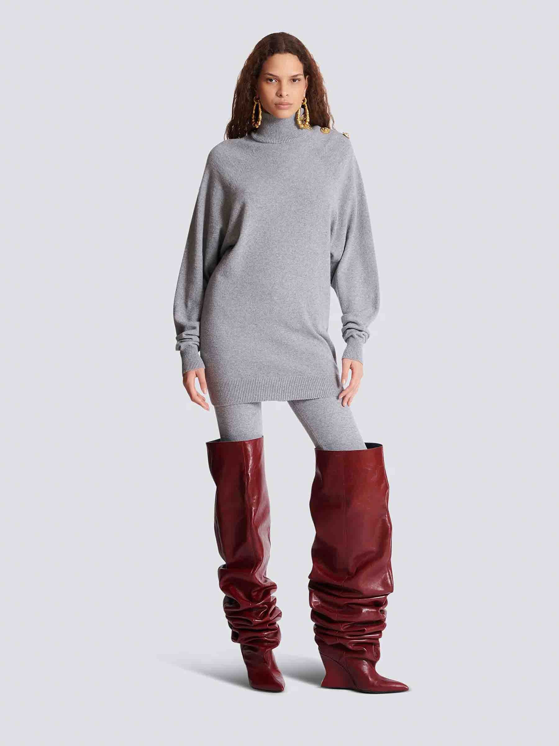 Outlet online Balmain Mujer Vestido Mini Punto color Gris sku 731-006057 01 - Foto 2