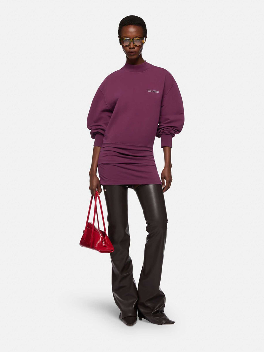 Outlet online The Attico Mujer Vestido Algodón Mini color Berenjena sku 731-006074 01 - Foto 2