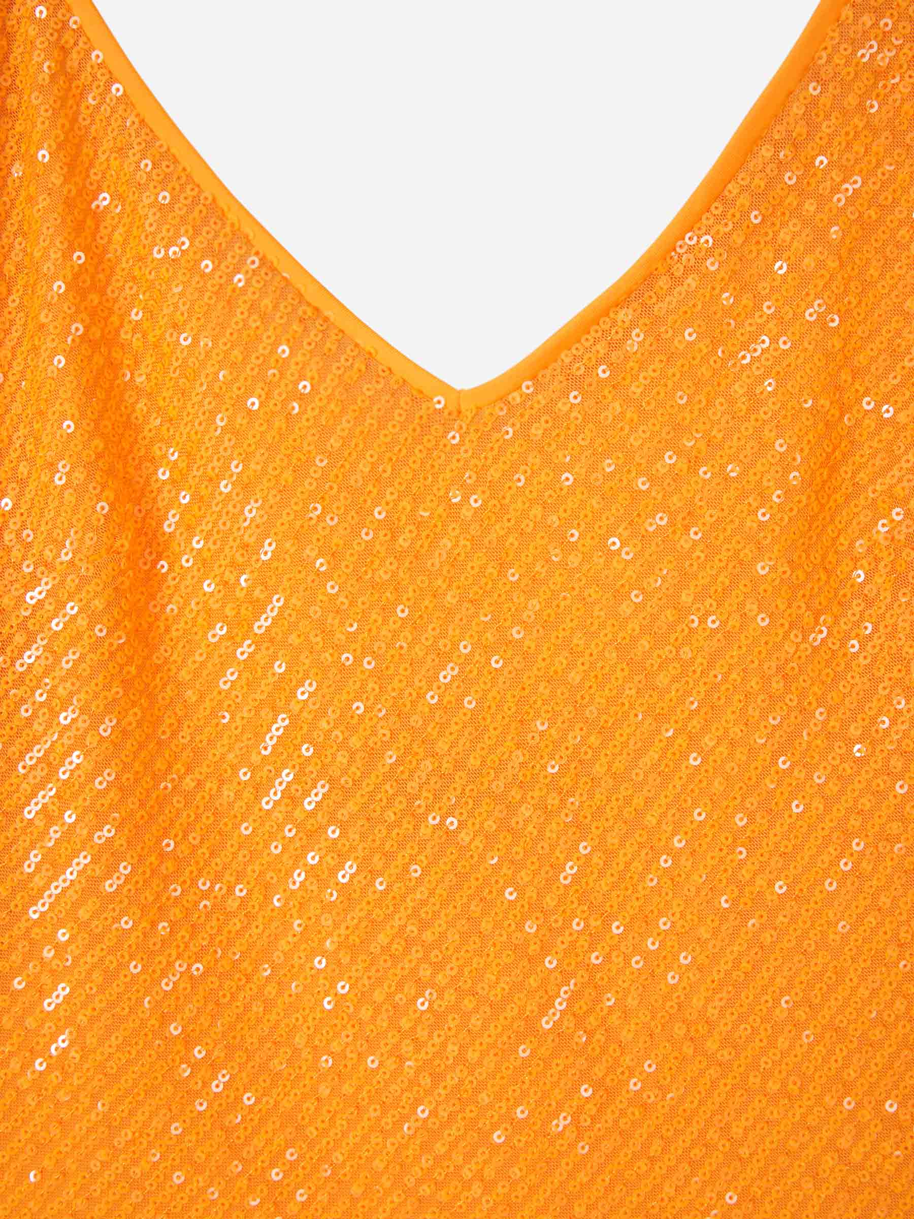 Outlet online Rotate Mujer Vestido Lencero Lentejuelas color Naranja sku 732-001052 01 - Foto 3