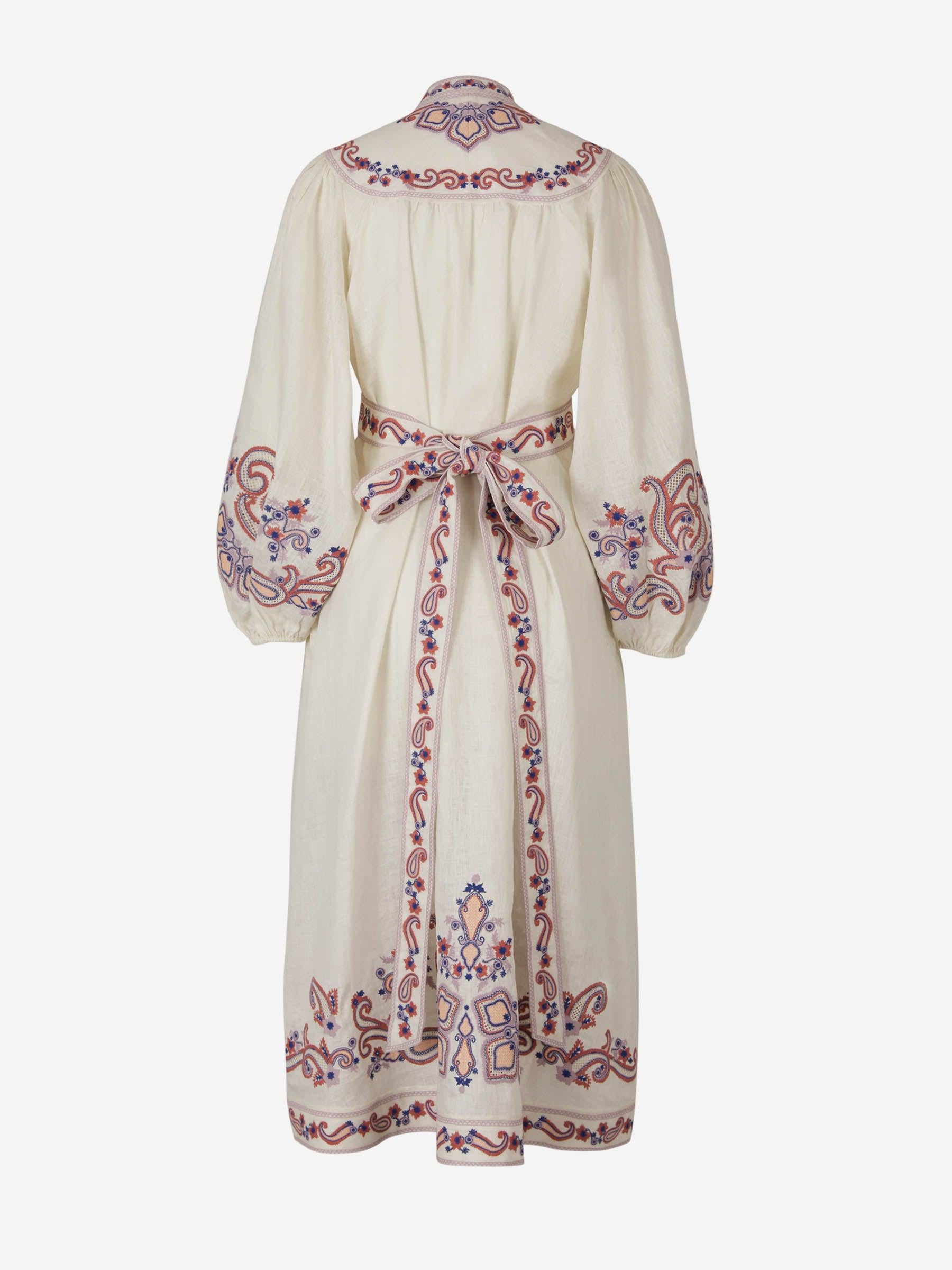 Outlet online Zimmermann Mujer Vestido Bordado Lino color Beige sku 732-001248 01 - Foto 2