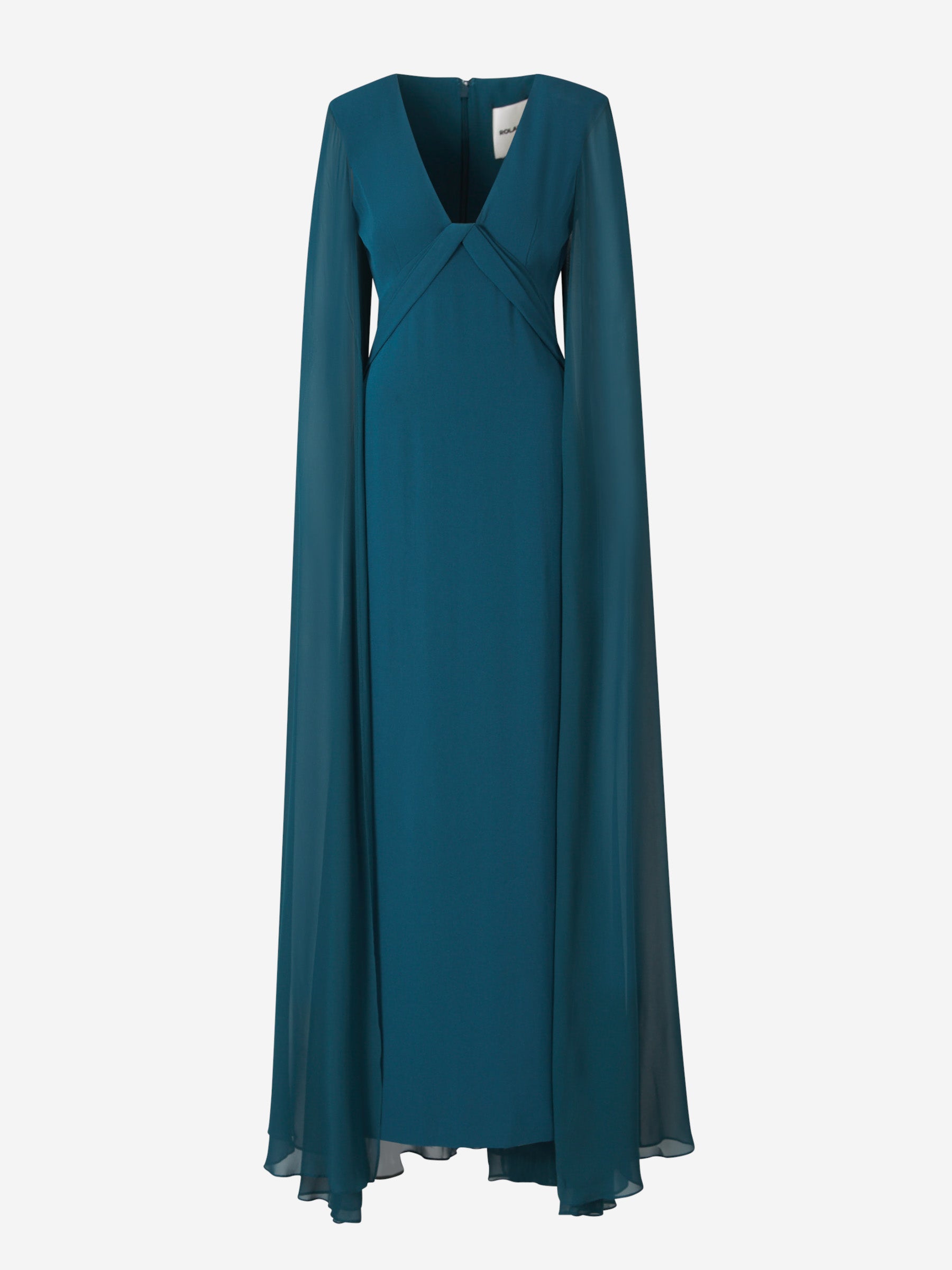 Outlet online Roland Mouret Mujer Vestido Maxi Crepé Capas color Azul sku 732-001393 01 - Foto 1
