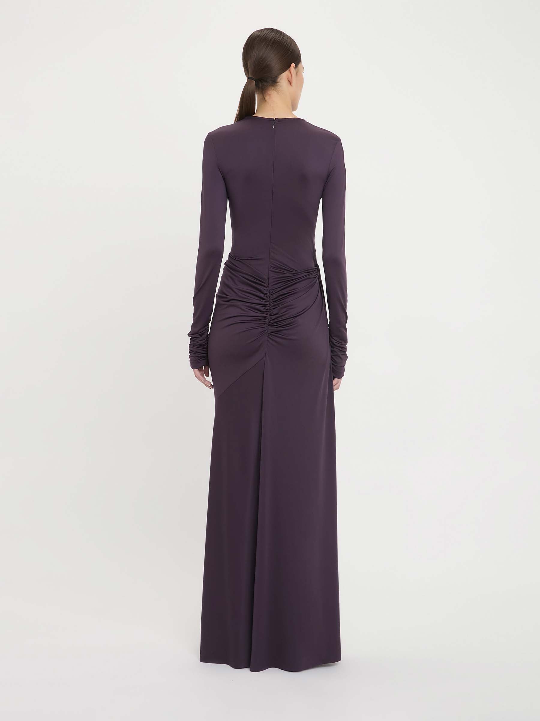 Victoria Beckham Mujer Barcelona Vestido Maxi Drapeado color Berenjena sku 732-001423 01 - Foto 3
