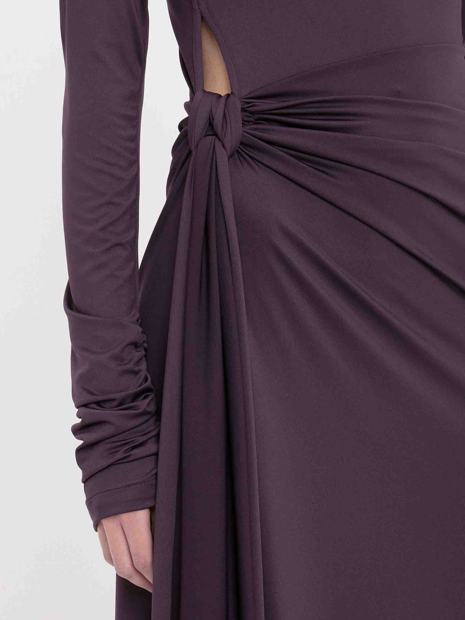 Victoria Beckham Mujer Barcelona Vestido Maxi Drapeado color Berenjena sku 732-001423 01 - Foto 4
