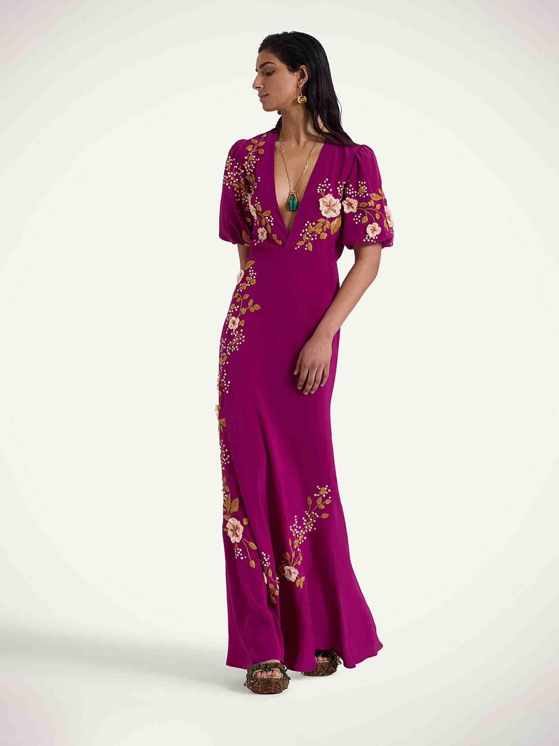 Outlet online LaDoubleJ Mujer Vestido Maxi Marlene color Berenjena sku 732-001522 01 - Foto 3