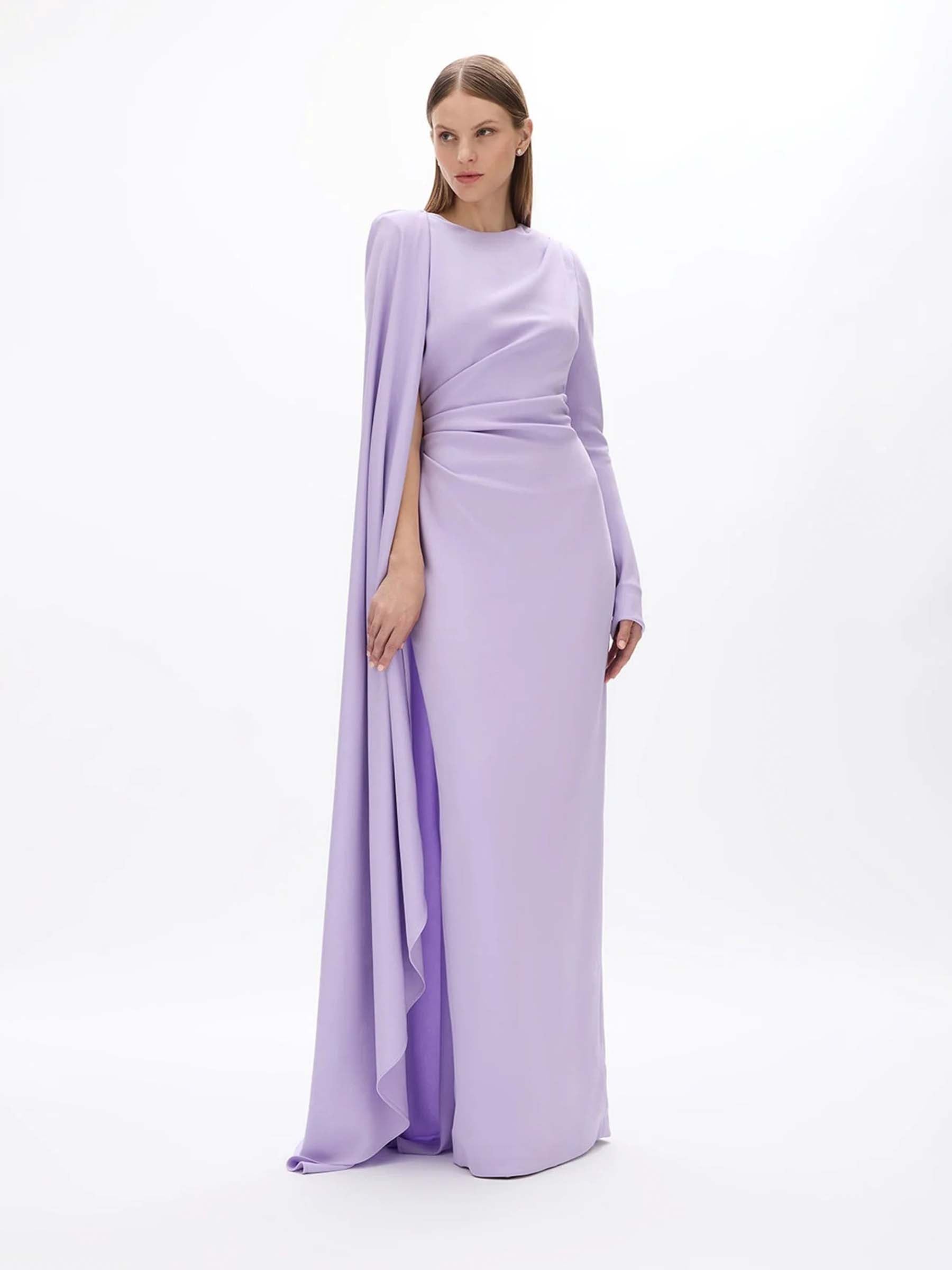 Outlet online Rachel Gilbert Mujer Vestido Orion Cape color Lila sku 732-001558 01 - Foto 1