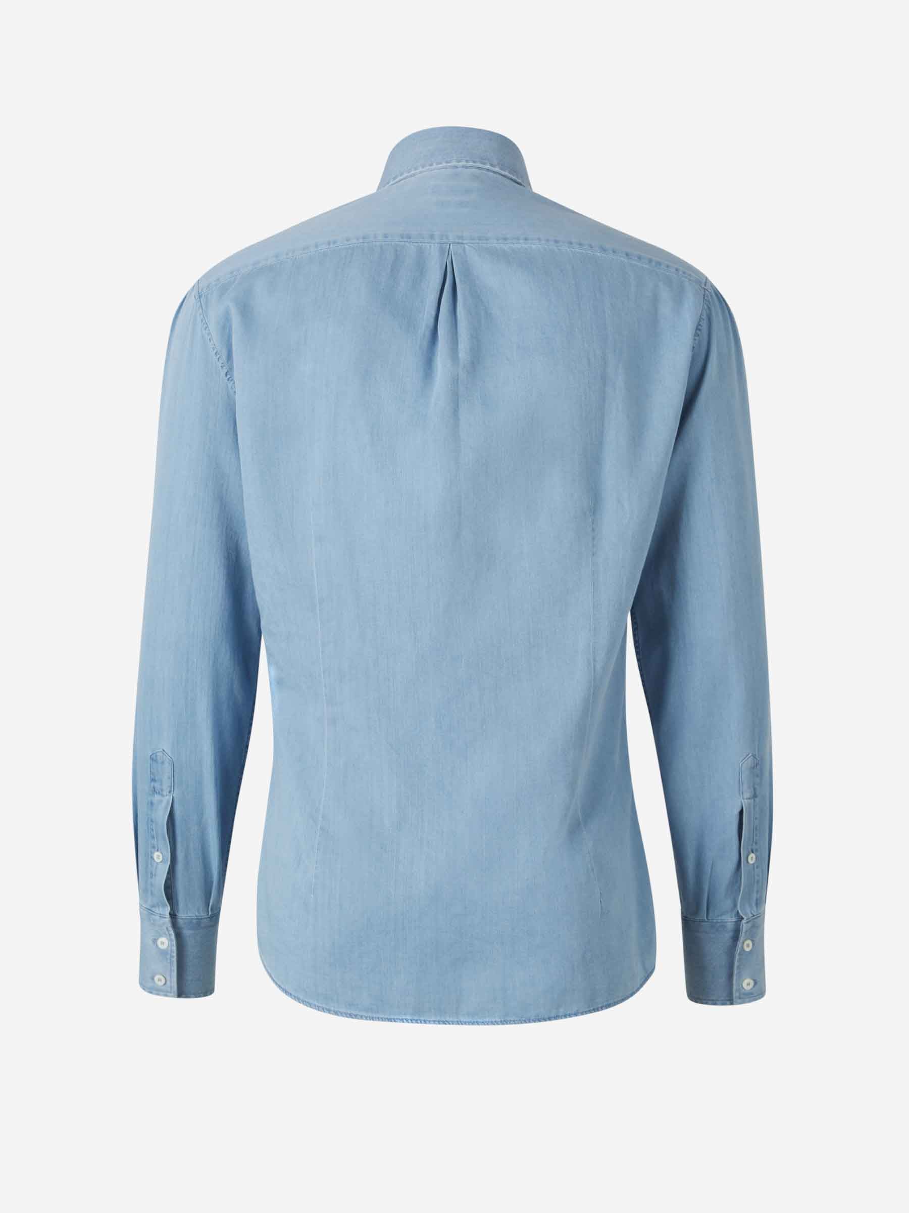 Brunello Cucinelli Camisa Algodón Lisa color Azul sku 531-006298 01 - Foto 3