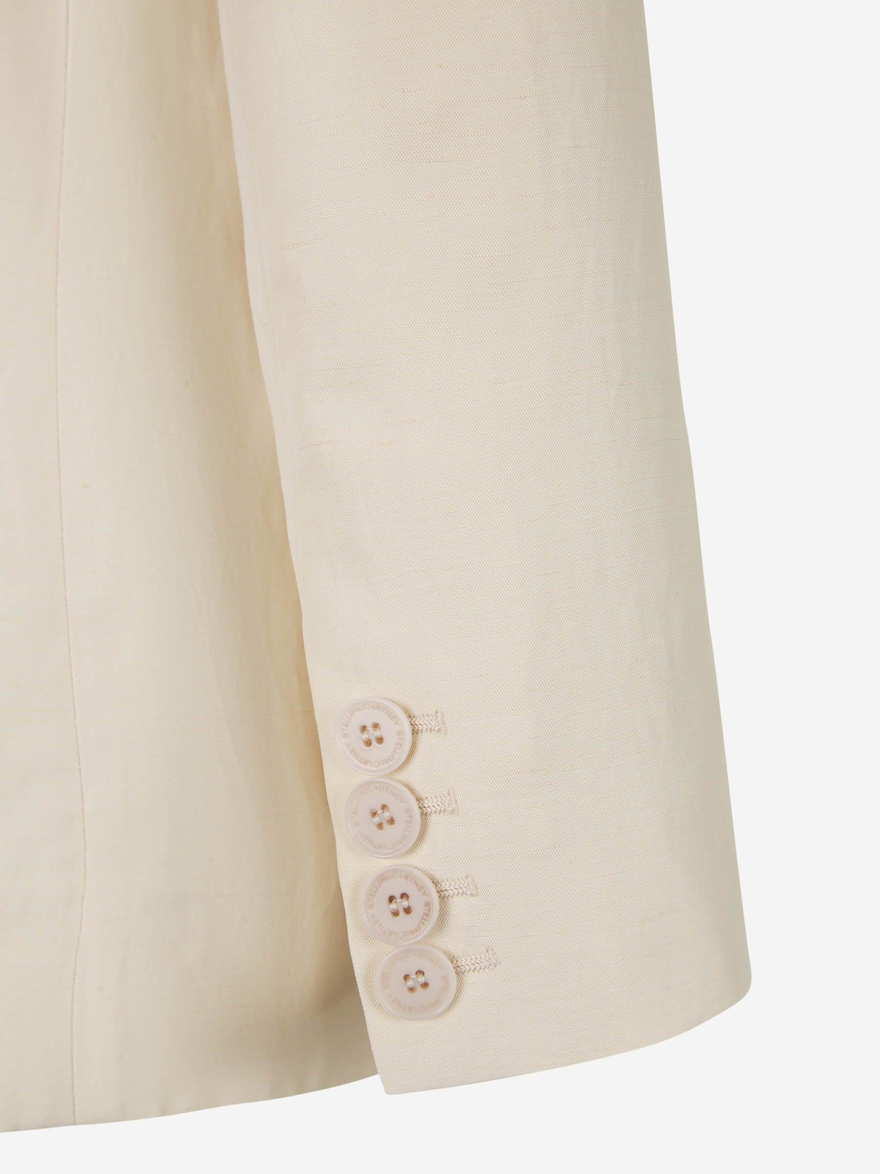 Stella McCartney Blazer Fluido Lino color Crema sku 741-001928 01 - Foto 5