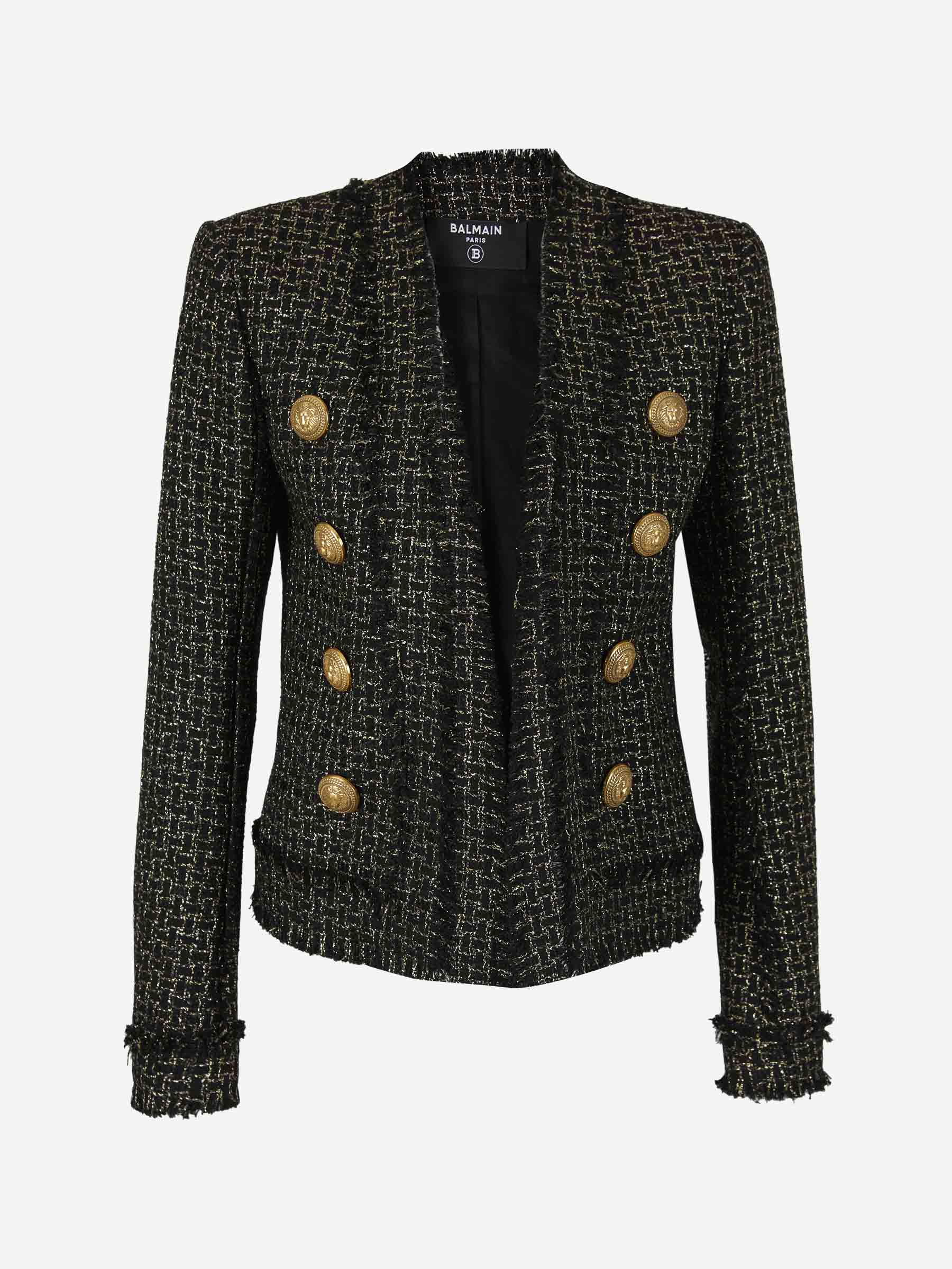 Outlet online Balmain Mujer Blazer Tweed Lúrex color Negro sku 741-002020 01 - Foto 1