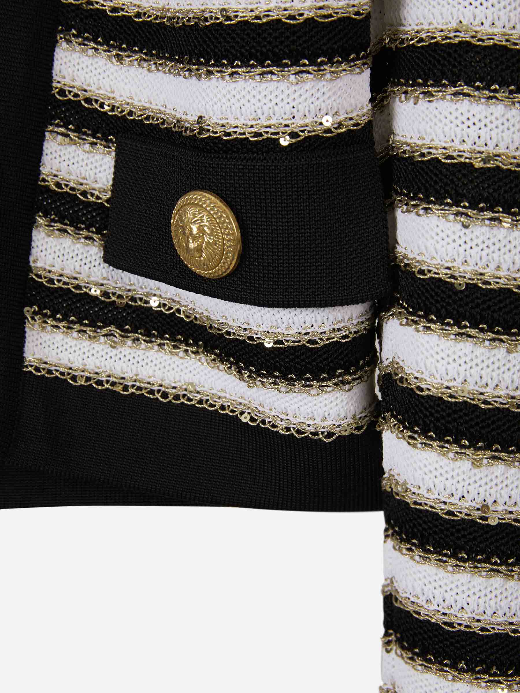 Outlet online Balmain Mujer Chaqueta Motivo Rayas color Blanco y Negro sku 741-002045 01 - Foto 4